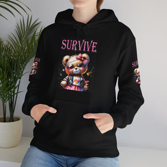 Princess Grace Survive Bear Hoodie Unisex Heavy Blend Sweatshirt