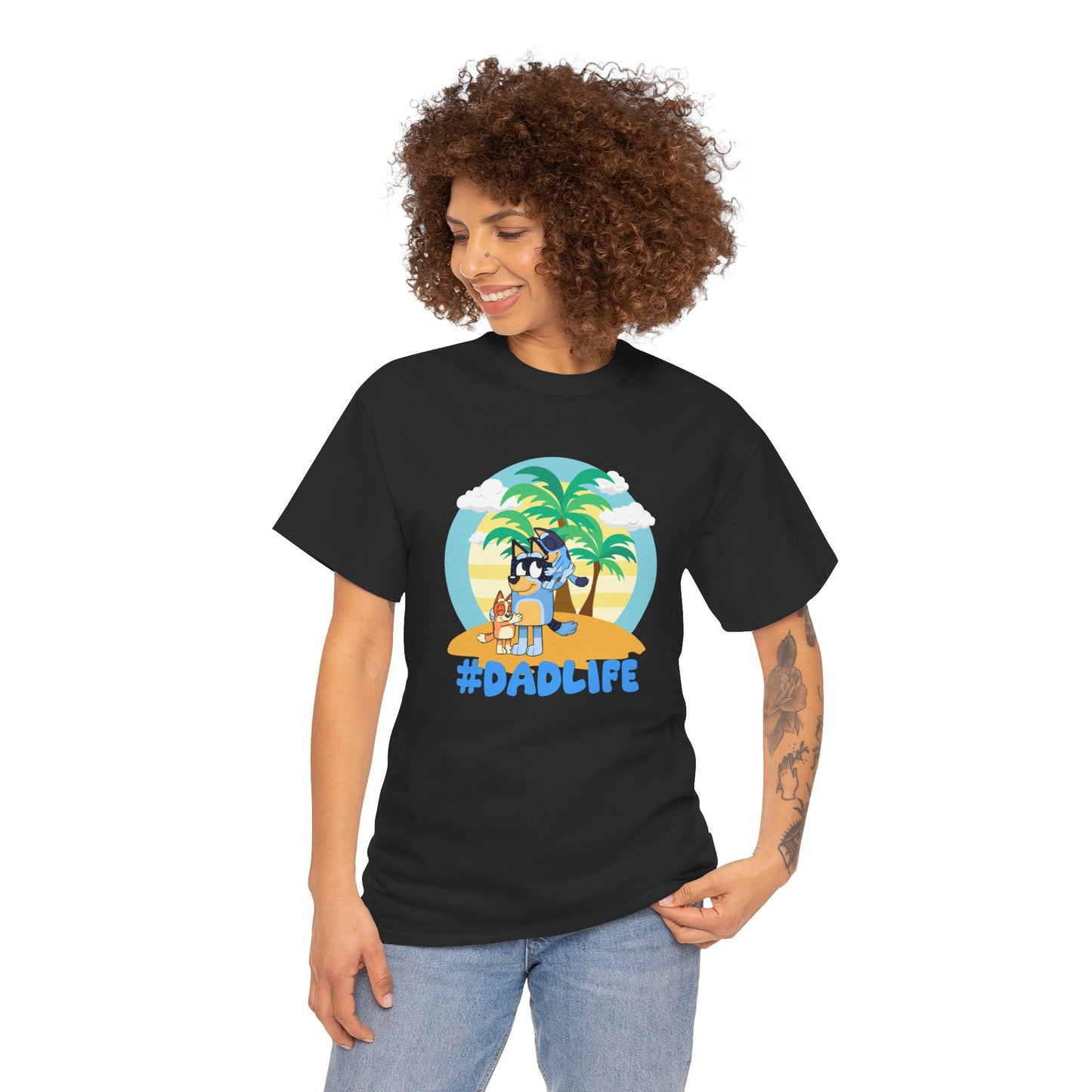 Princess Grace  Bluey  #DadLife Unisex Heavy Cotton Tee  Perfect for Dads Beach Vibes and Everyday Wear