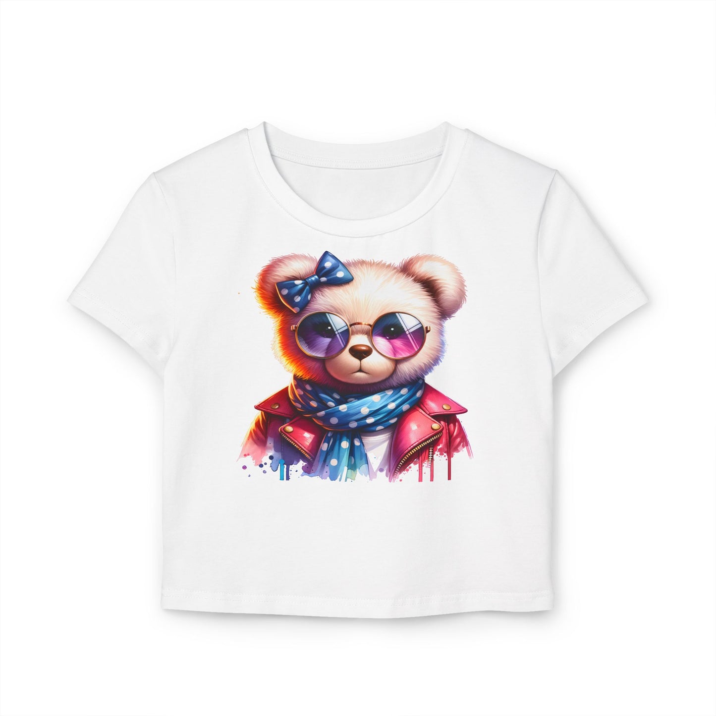 Princess Grace  Cute Bear Sunglasses Baby Tee Trendy