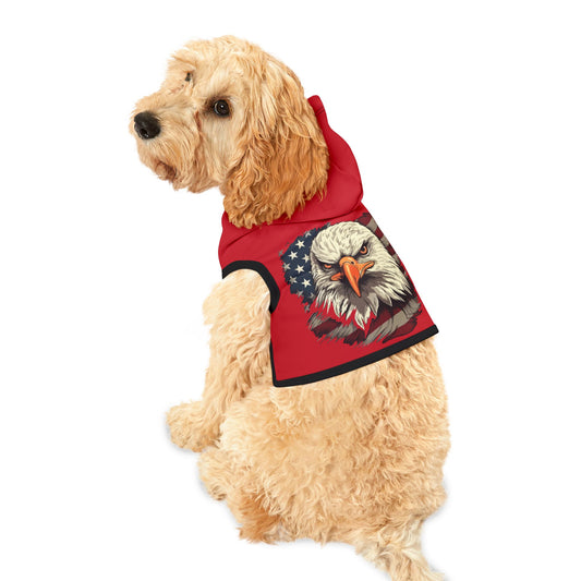 Princess Grace  Eagle America Pet Hoodie Stylish Red Dog Apparel for National Holidays