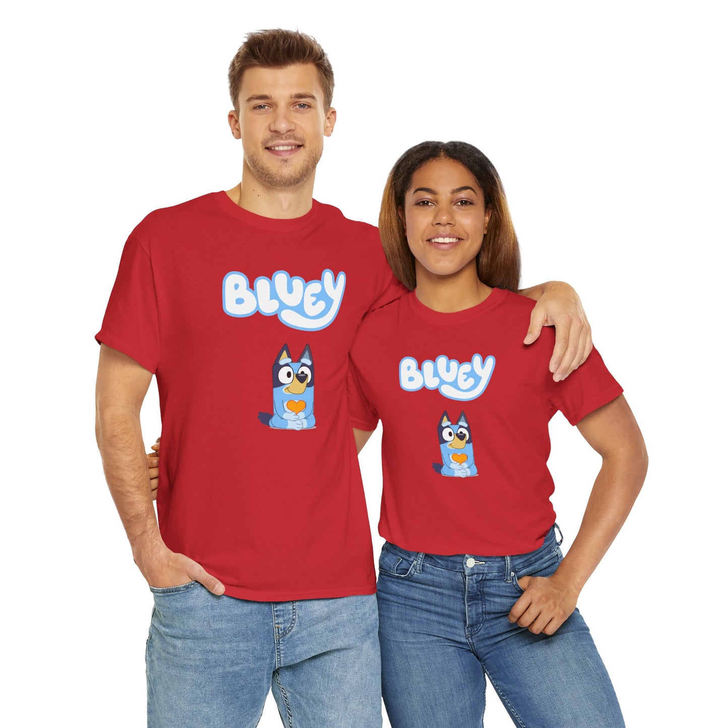 Princess Grace  Bluey Unisex Heavy Cotton Tee  Comfortable Cartoon T-Shirt for Kids and Adults
