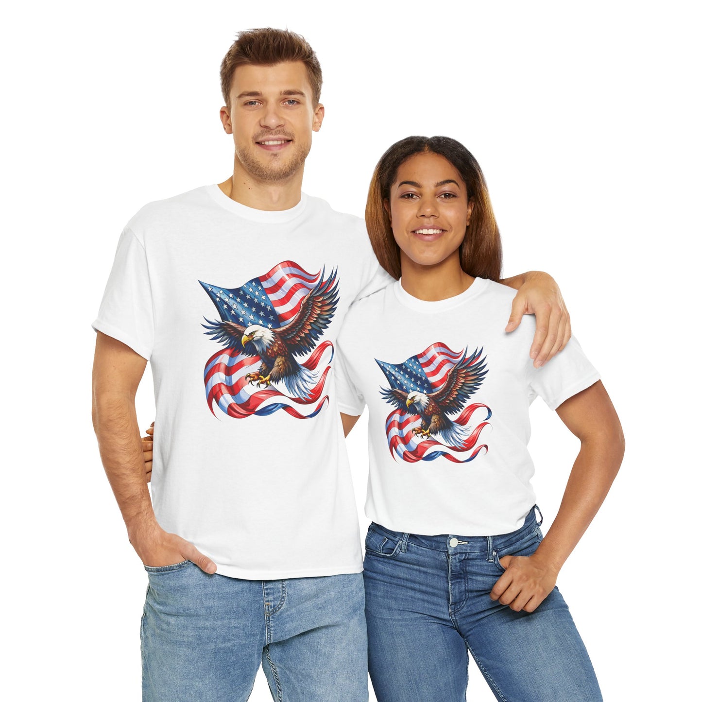 Princess Grace  Patriotic Eagle Graphic Unisex Heavy Cotton Tee