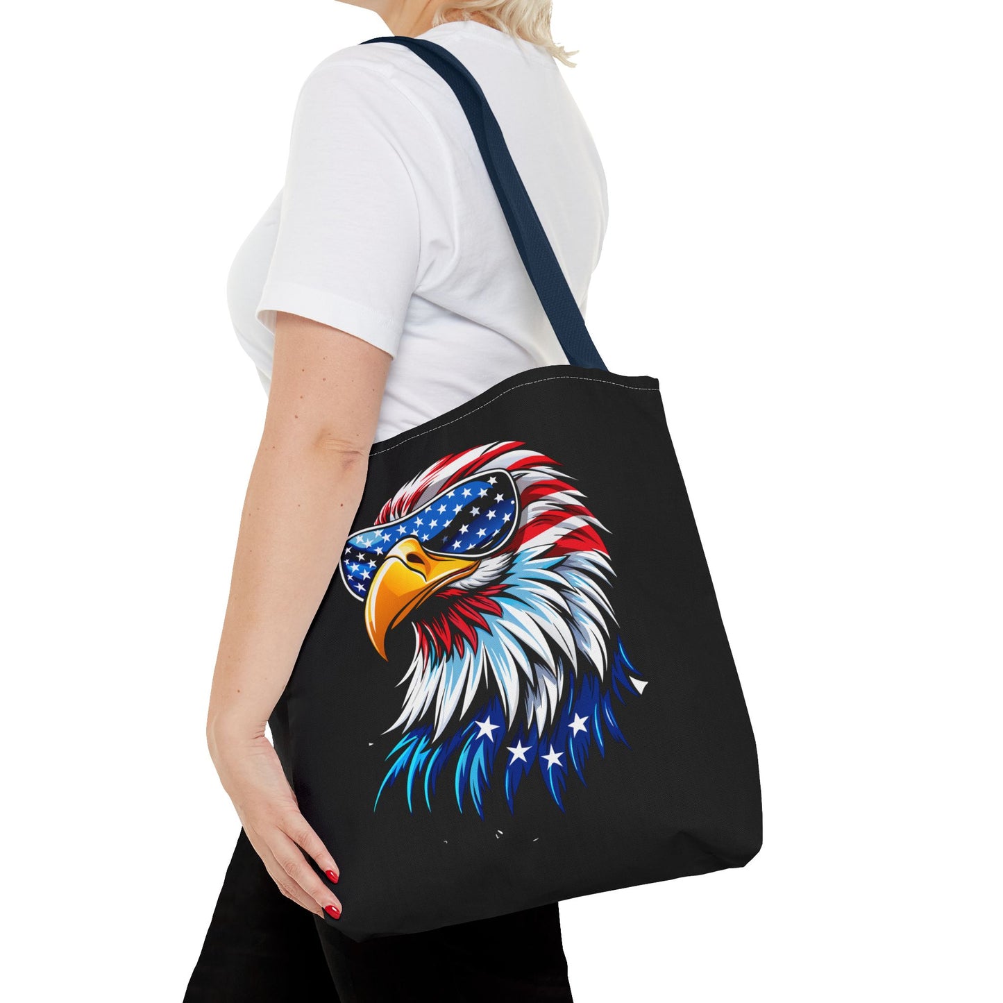 Princess Grace  Patriotic Eagle Tote Bag USA Flag Design, Perfect for Independence Day & Everyday Use