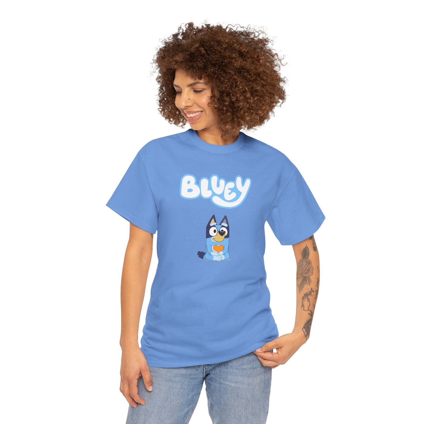 Princess Grace  Bluey Unisex Heavy Cotton Tee  Comfortable Cartoon T-Shirt for Kids and Adults