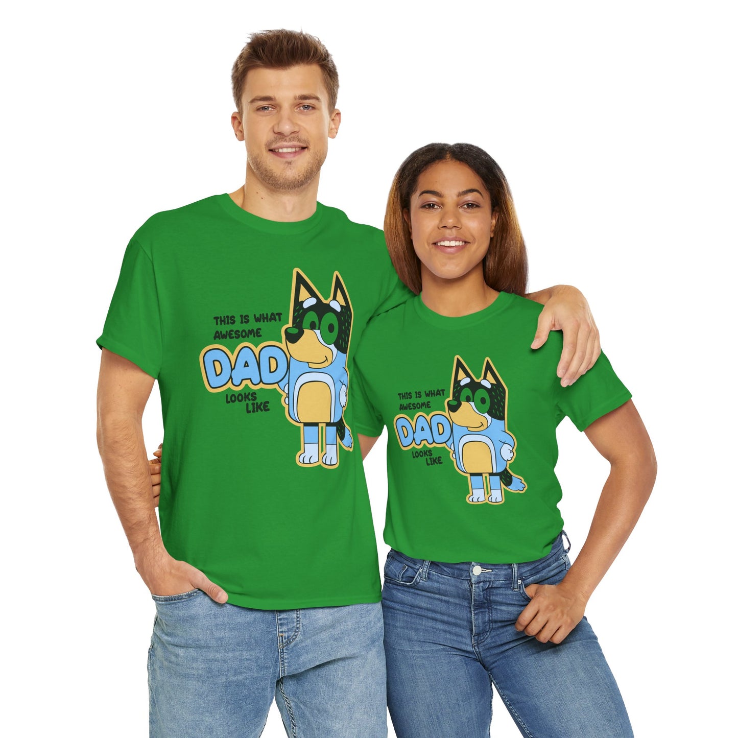 Princess Grace  Bluey  Awesome Dad Unisex Heavy Cotton Tee  Funny Gift for Father's Day
