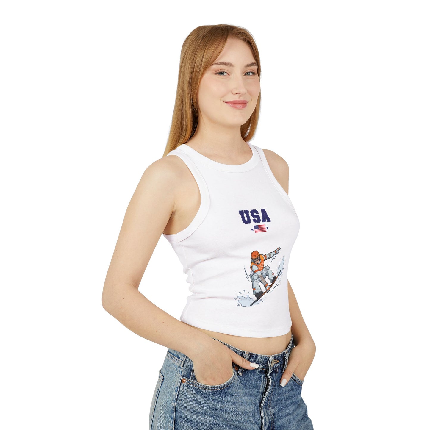 Princess Grace  TEAM USA  Women's Micro Rib Racer Tank Top