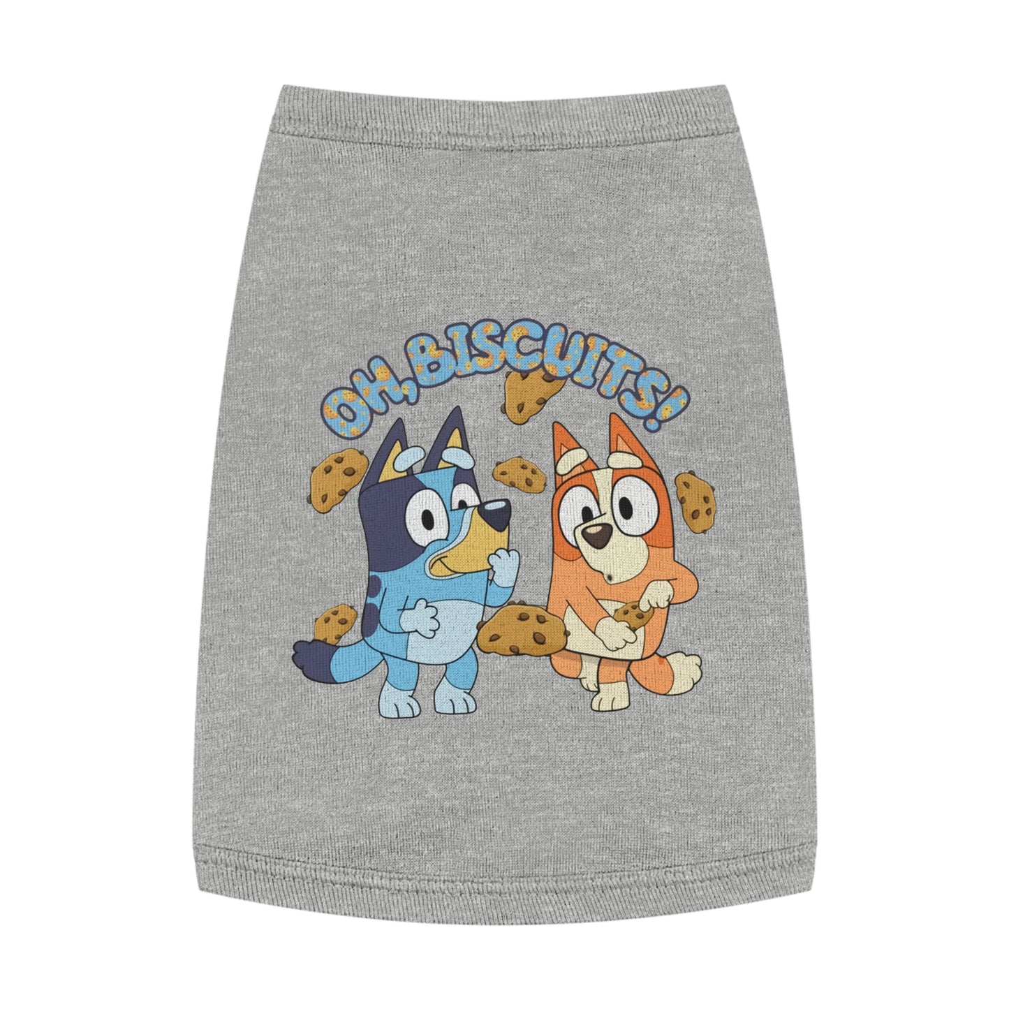 Princess Grace  BLUEY Funny Pet Tank Top with 'Oh, Biscuits!' Design Perfect for Dog Lovers