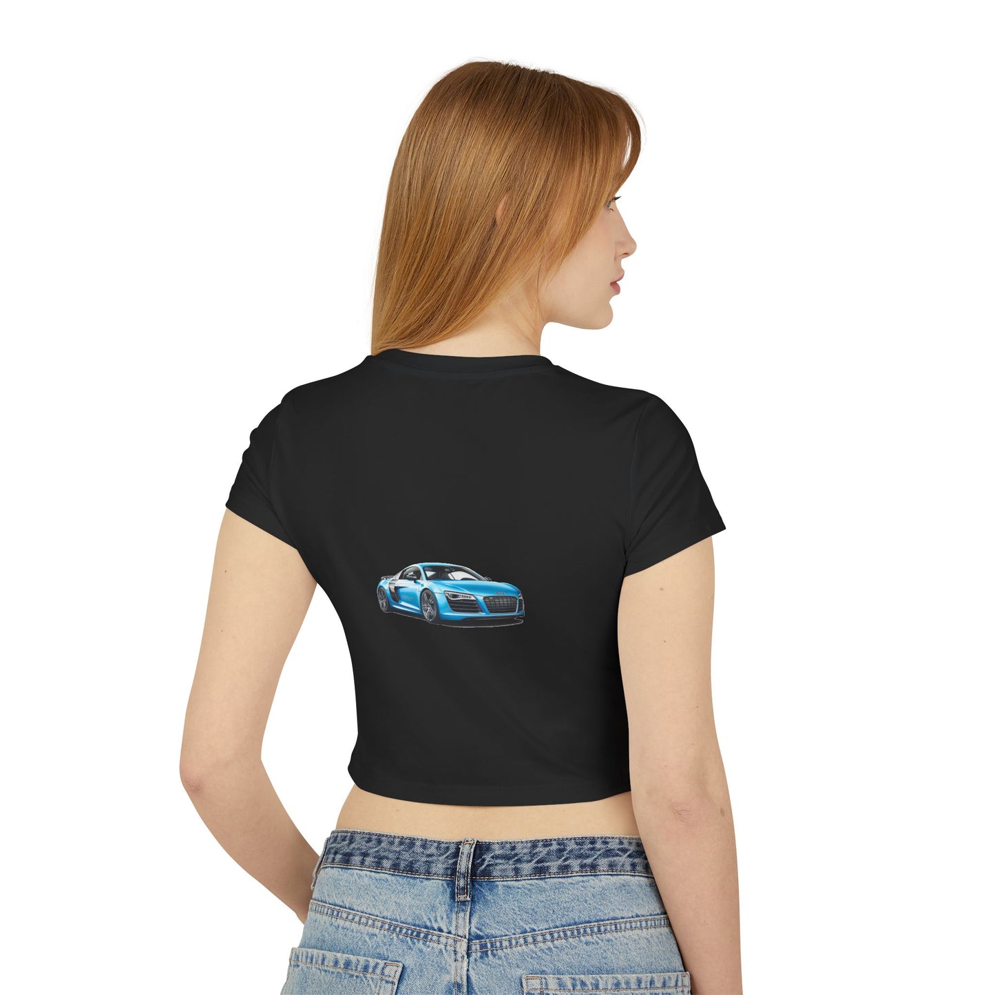 Princess Grace  Women's Baby Tee Hot Wheels Graphic Car Shirt for Car Enthusiasts