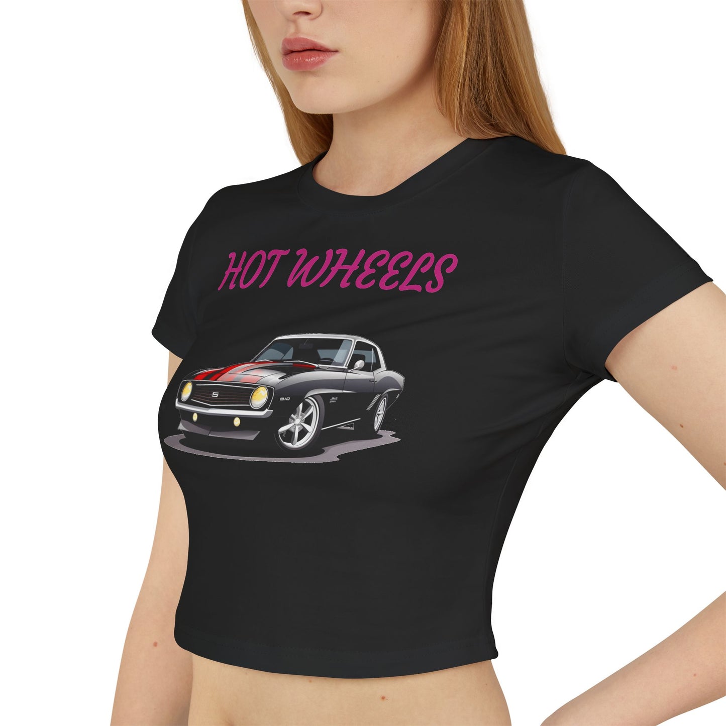 Princess Grace  Retro Hot Wheels Women's Baby Tee Perfect for Car Lovers & Everyday Style