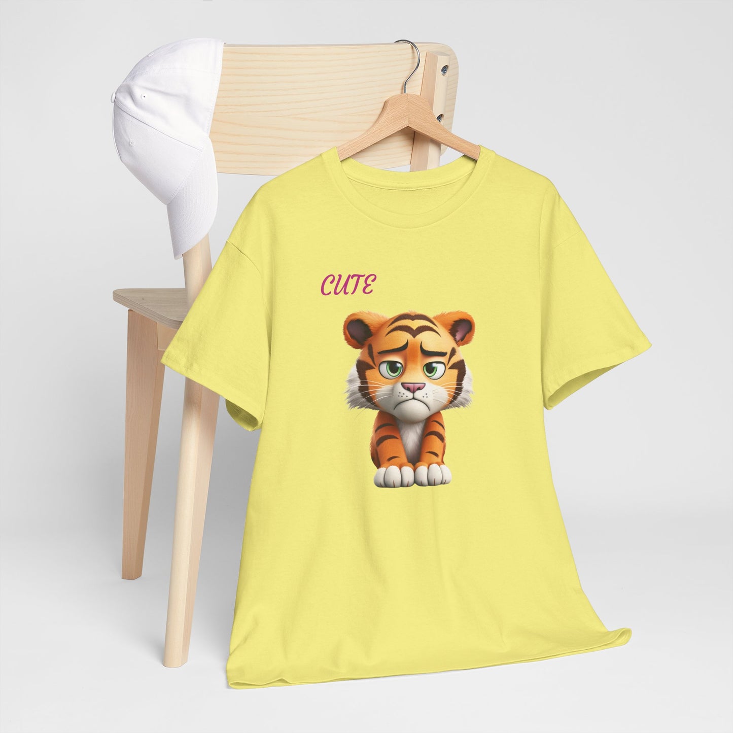 Princess Grace  Cute Cartoon Tiger Unisex Heavy Cotton Tee