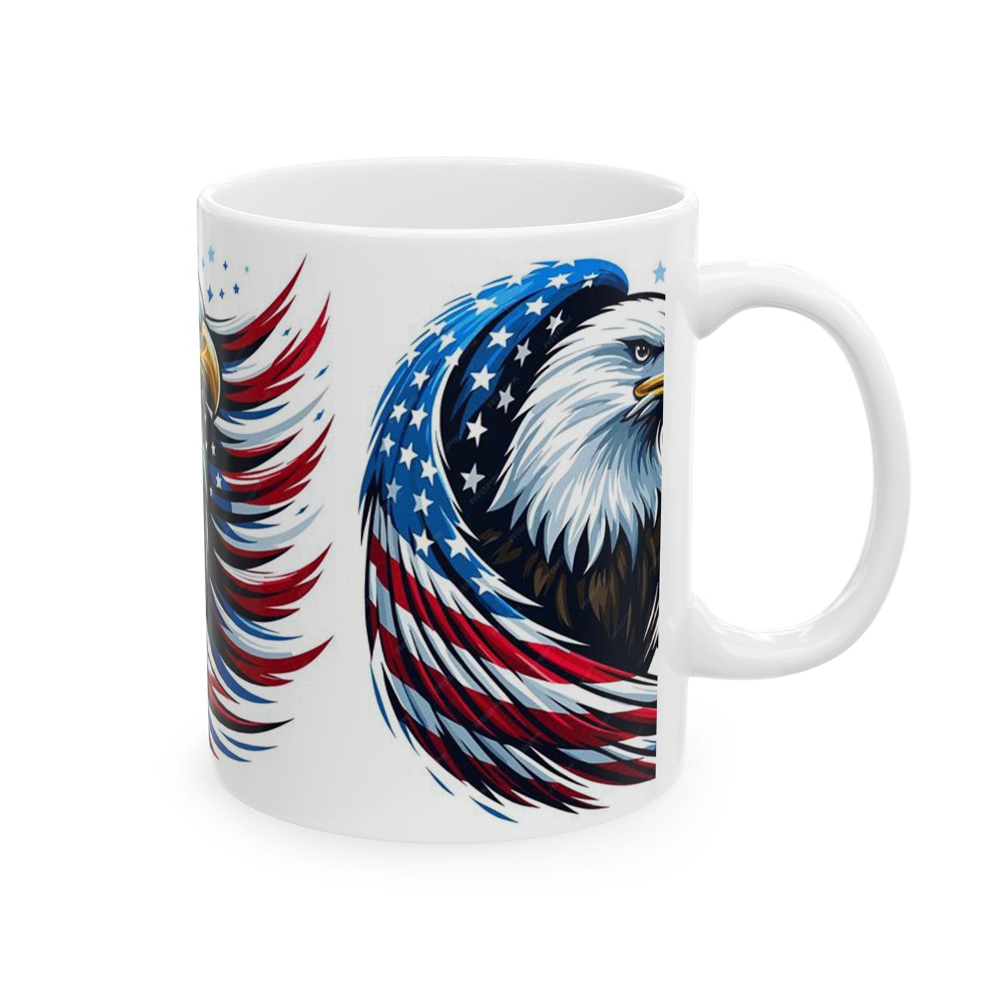 Princess Grace Patriotic Eagle Ceramic Mug, Ideal for Independence Day, Veteran's Day, Coffee Lovers, Home Decor, Gifts for Him/Her