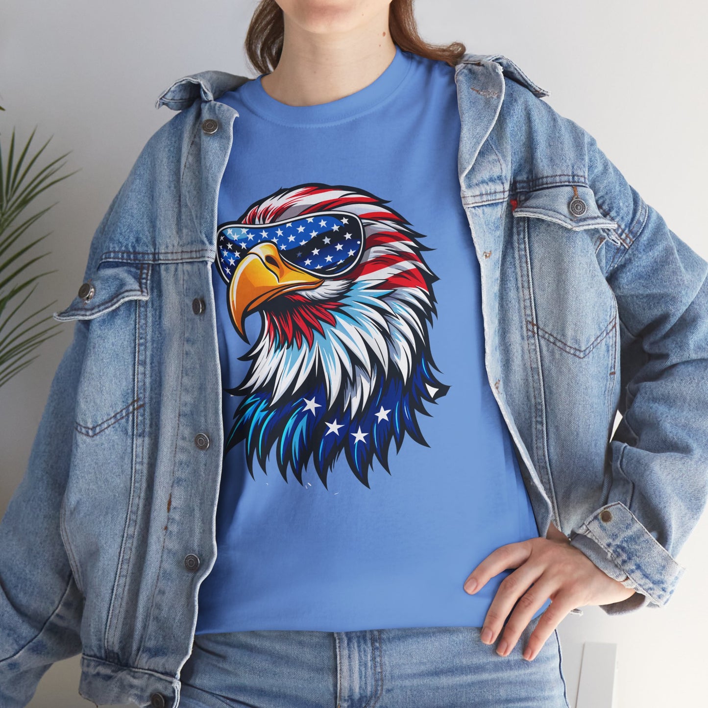 Princess Grace  Patriotic Eagle Unisex Heavy Cotton Tee 4th of July Spirit