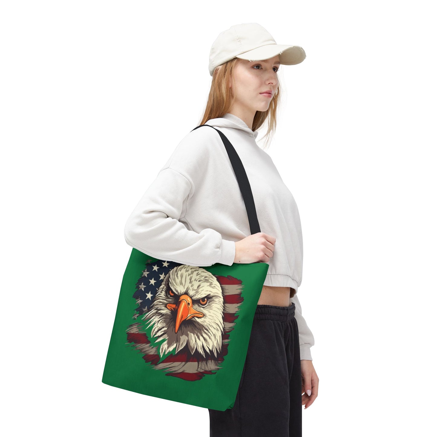 Patriotic Eagle Tote Bag American Flag Design