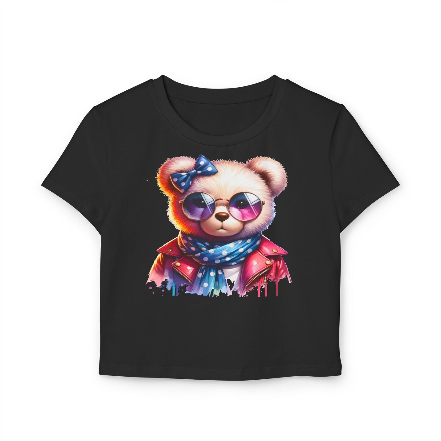 Princess Grace  Cute Bear Sunglasses Baby Tee Trendy