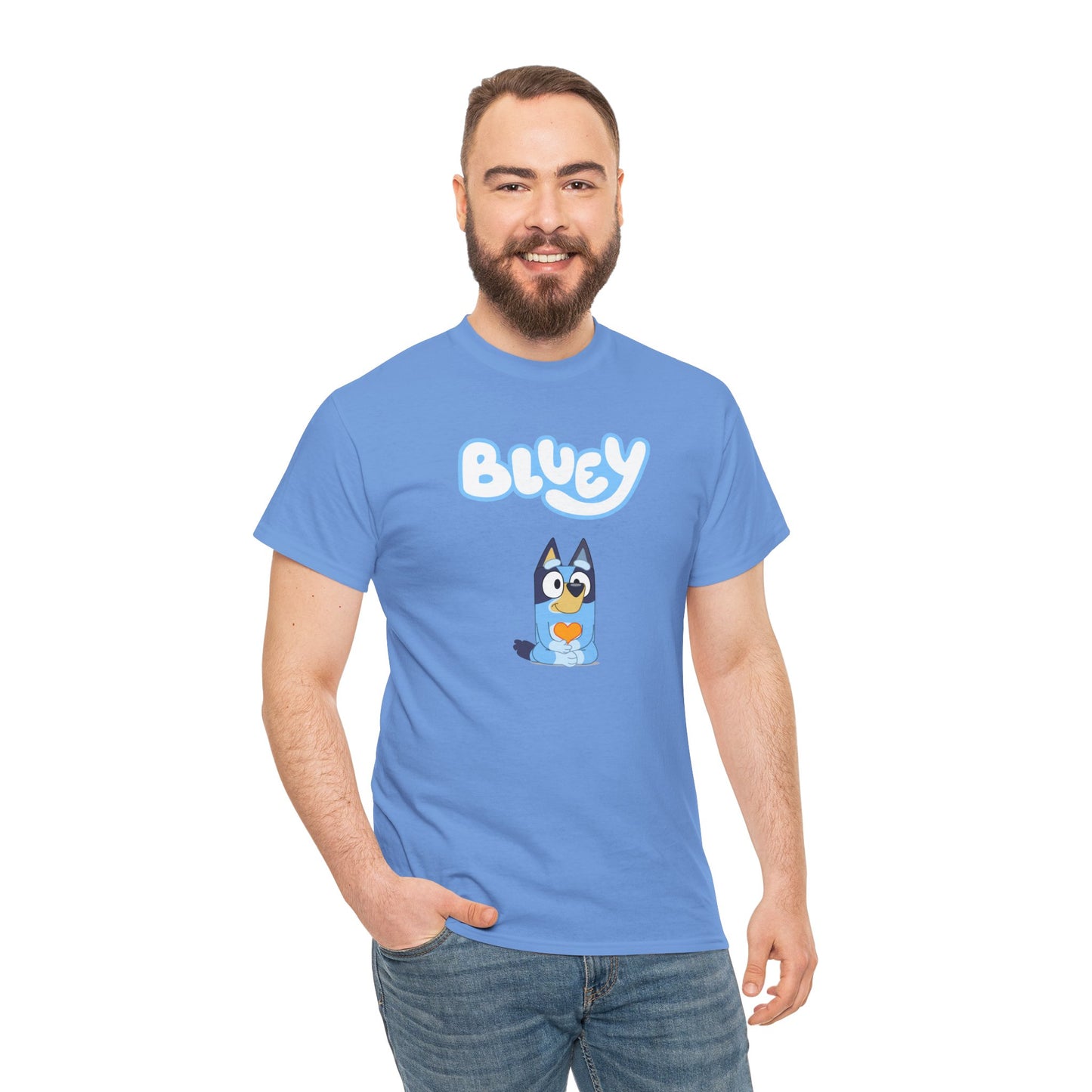 Princess Grace  Bluey Unisex Heavy Cotton Tee  Comfortable Cartoon T-Shirt for Kids and Adults
