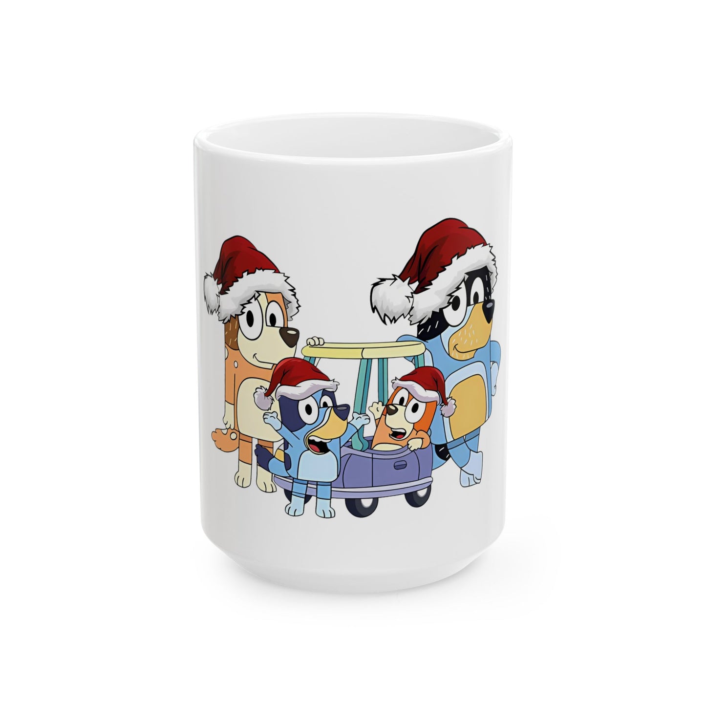 Princess Grace Festive Dog Family Ceramic Mug  11oz 15oz Christmas Coffee Cup