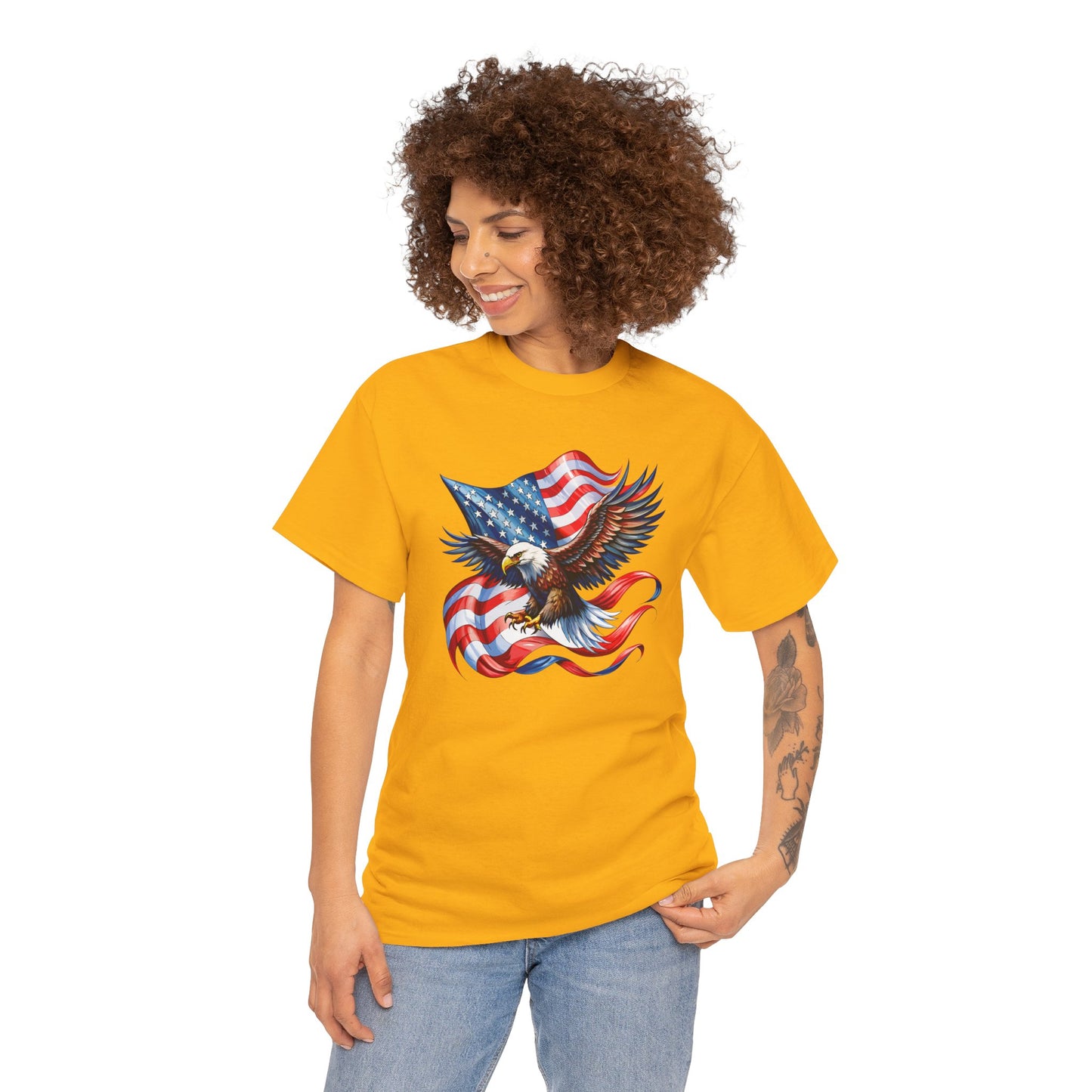 Princess Grace  Patriotic Eagle Graphic Unisex Heavy Cotton Tee