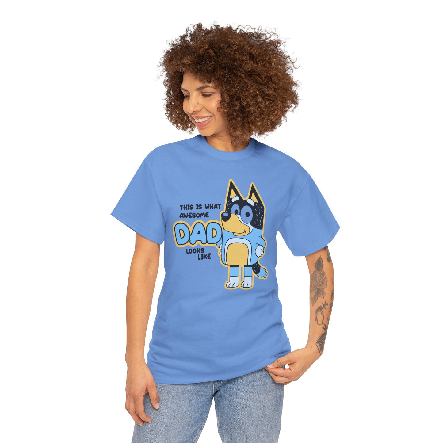 Princess Grace  Bluey  Awesome Dad Unisex Heavy Cotton Tee  Funny Gift for Father's Day
