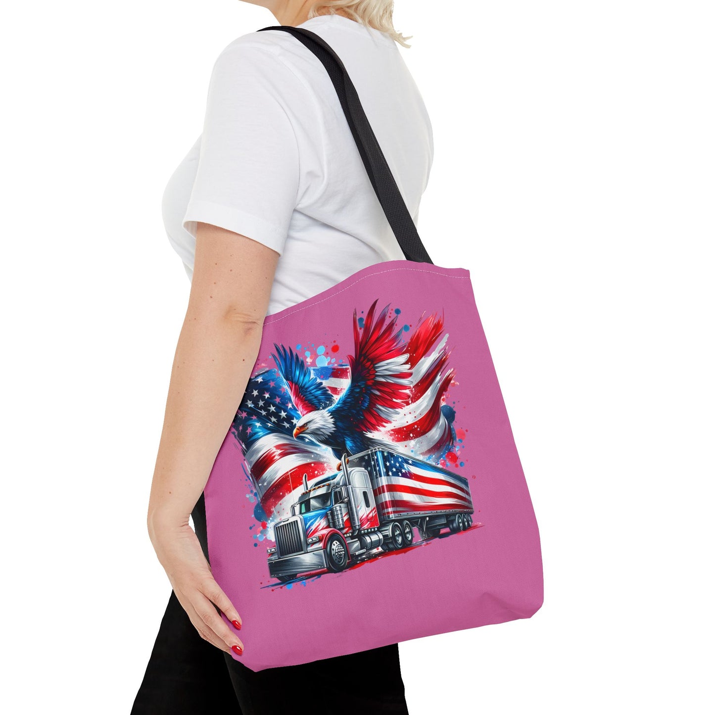 Princess Grace  Patriotic Eagle Truck Tote Bag  American Flag Design for Truck Enthusiasts