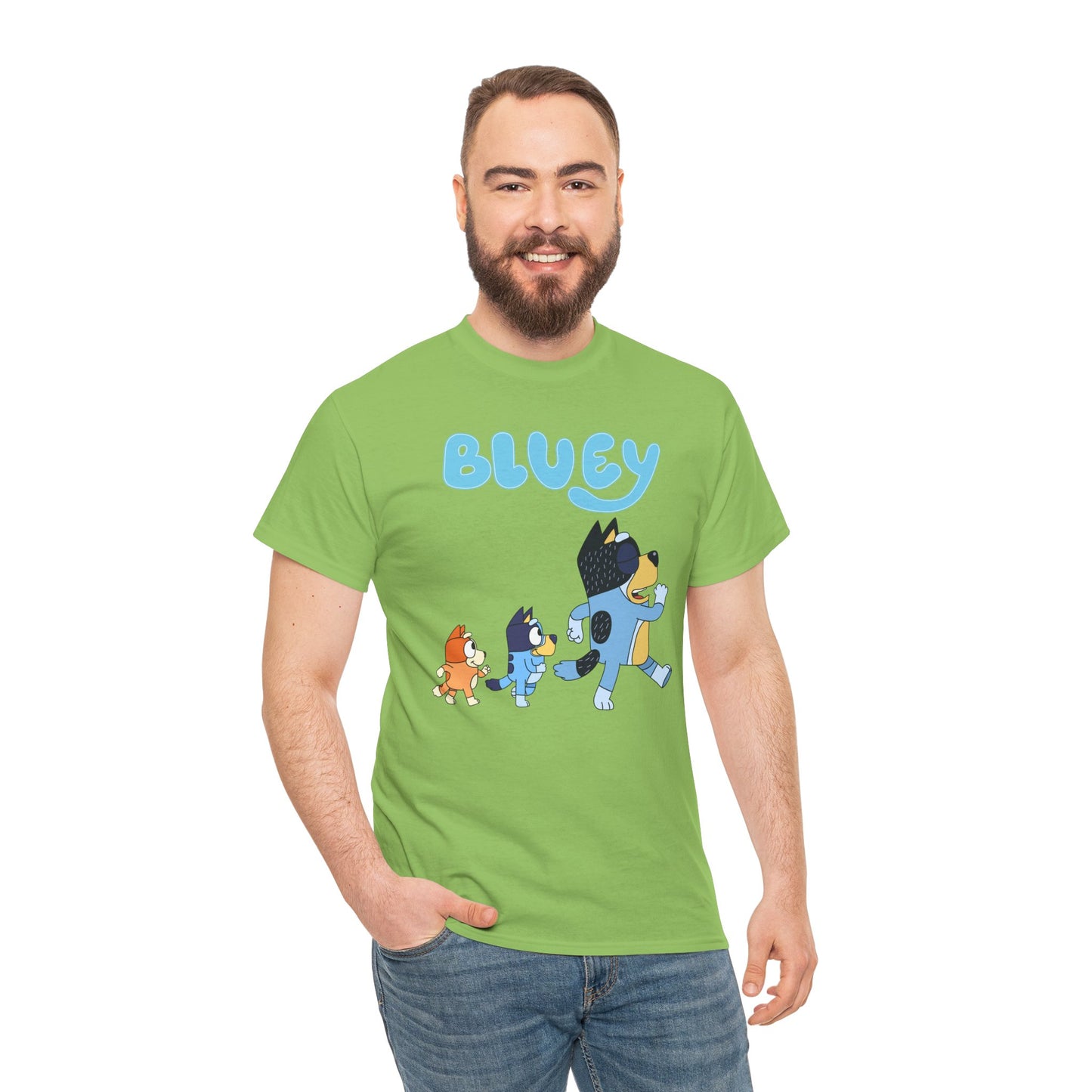 Princess Grace  Bluey Unisex Heavy Cotton Tee  Cute Cartoon T-Shirt for Kids and Adults