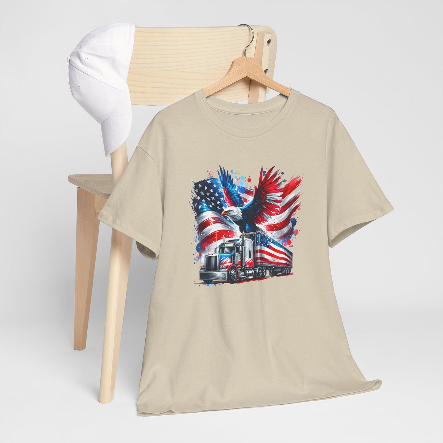 Princess Grace  Patriotic Eagle Truck Unisex Heavy Cotton Tee