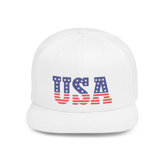 Princess Grace  USA Flag Flat Bill Snapback Cap Patriotic Adjustable Hat for Summer Celebrations