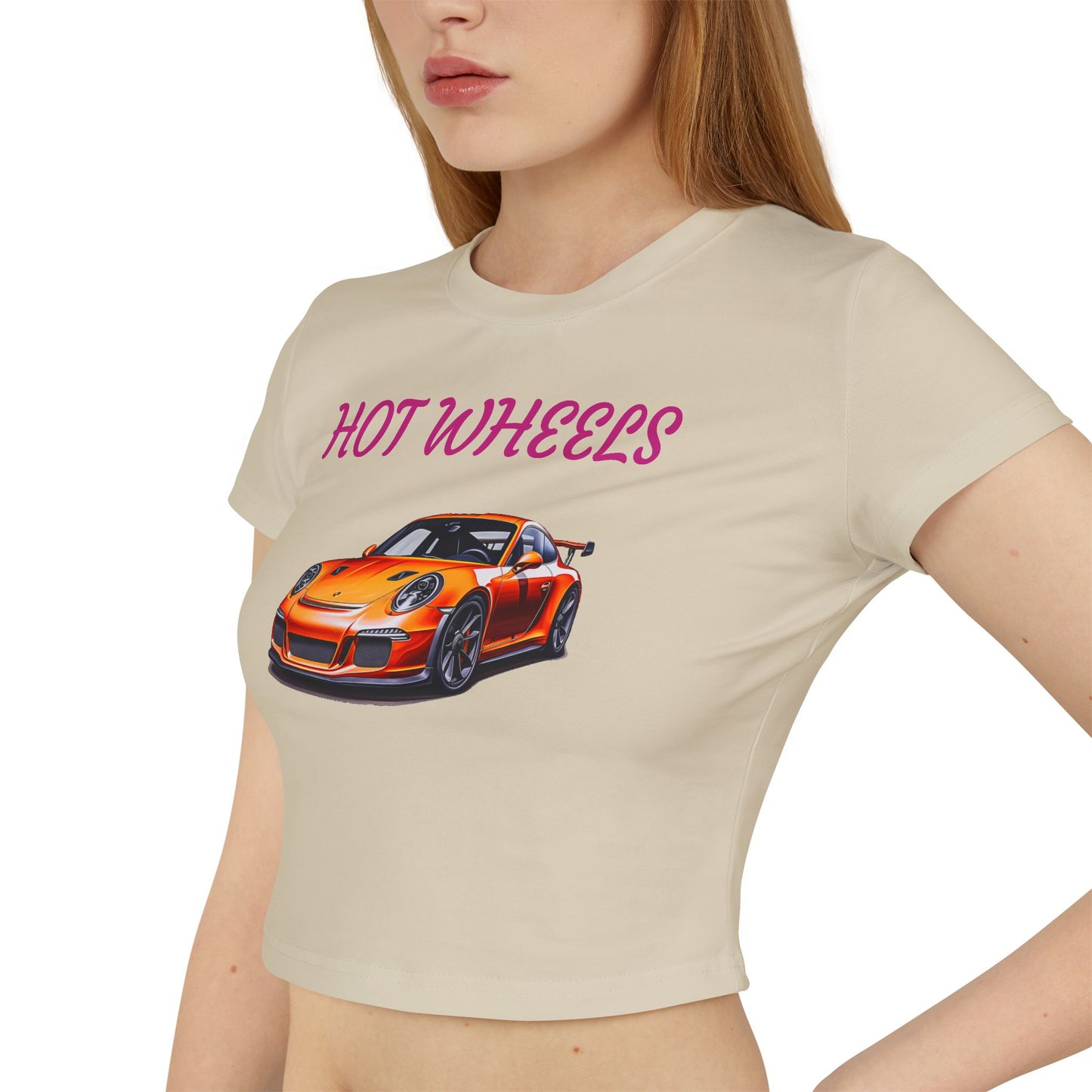 Princess Grace  Hot Wheels Women's Baby Tee Trendy Car Graphic T-Shirt for Auto Enthusiasts