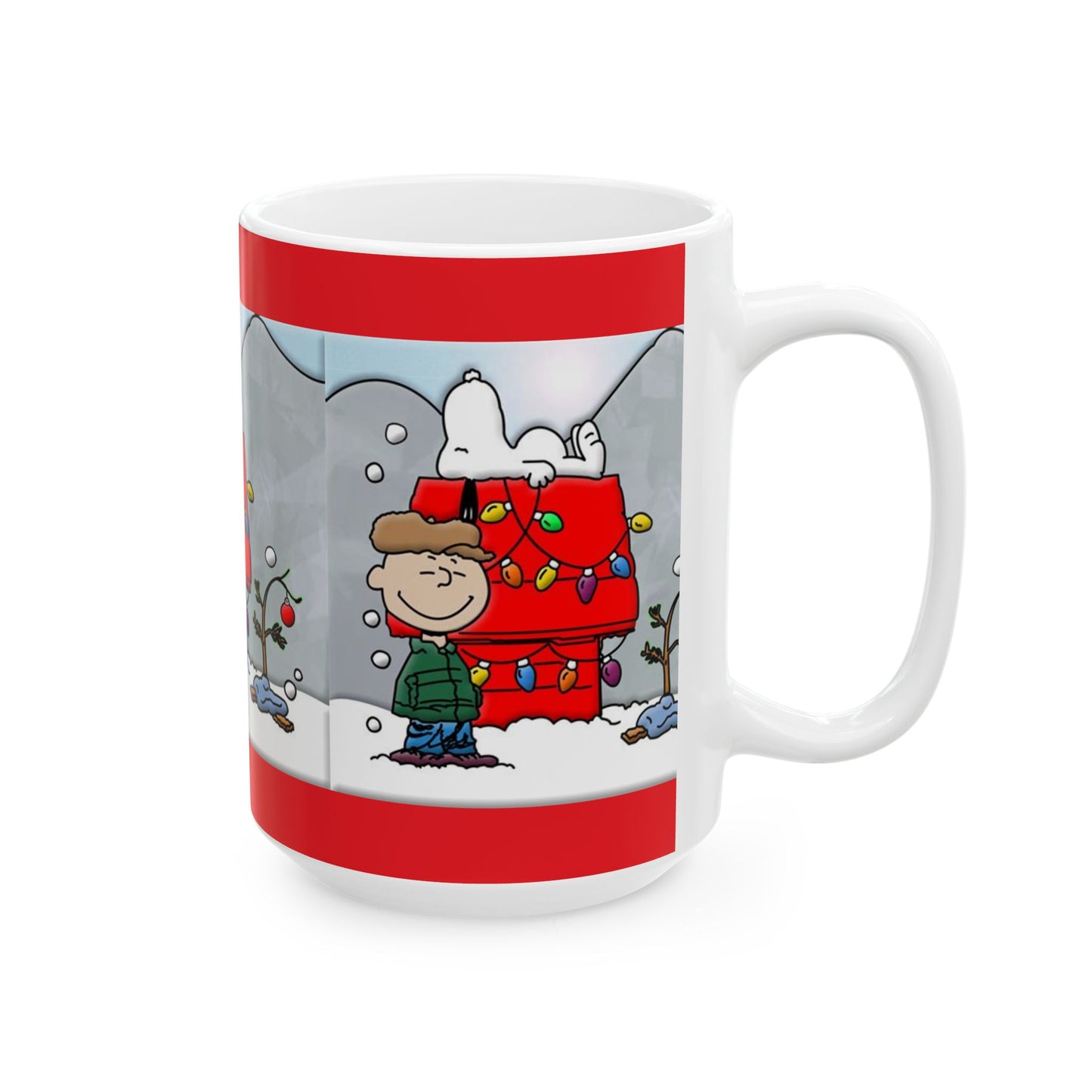 Princess Grace Christmas Cheer Ceramic Mug  11oz & 15oz Size   Holiday Gift with Snoopy and Friends