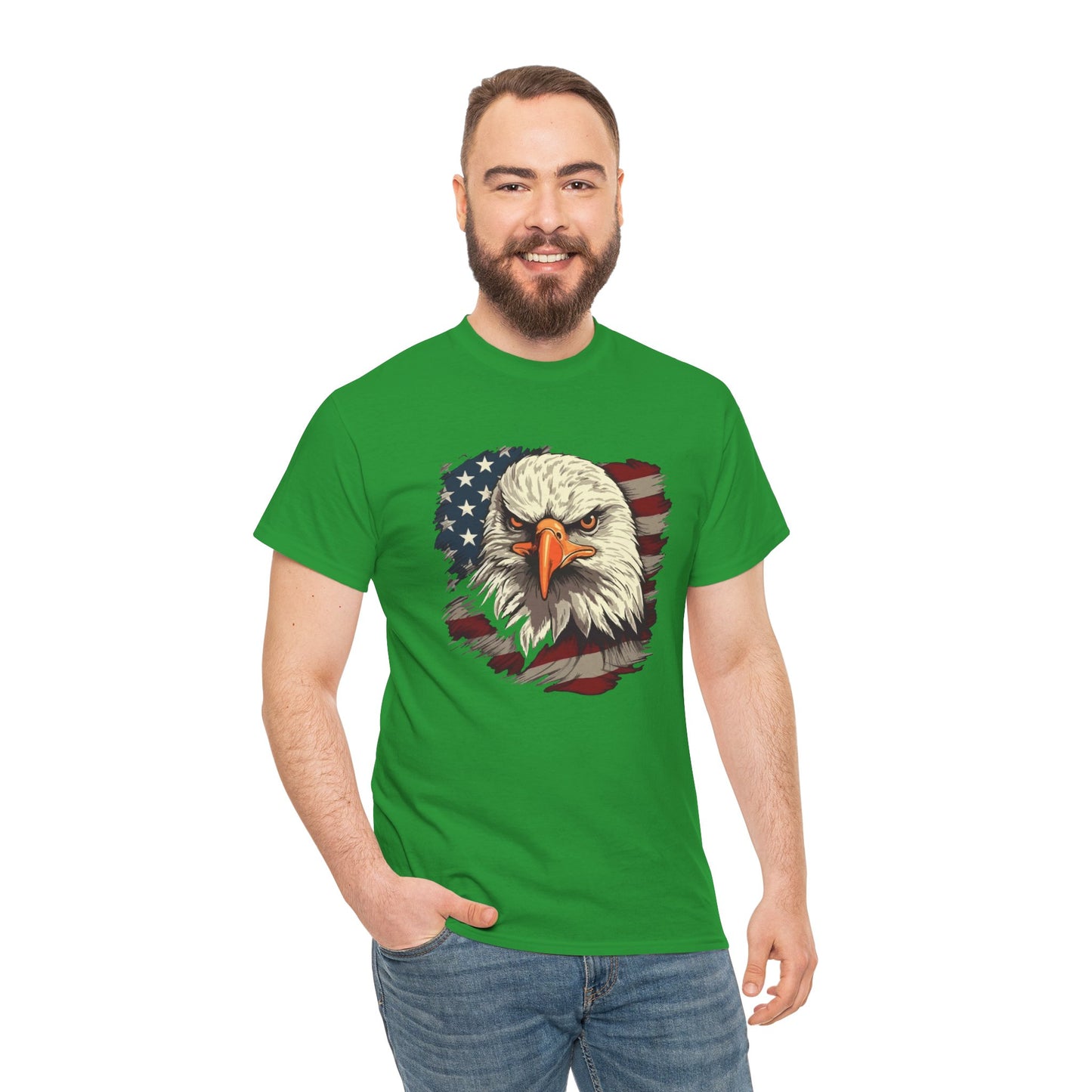 Princess Grace  Patriotic Eagle Graphic Tee  Unisex Heavy Cotton T-Shirt