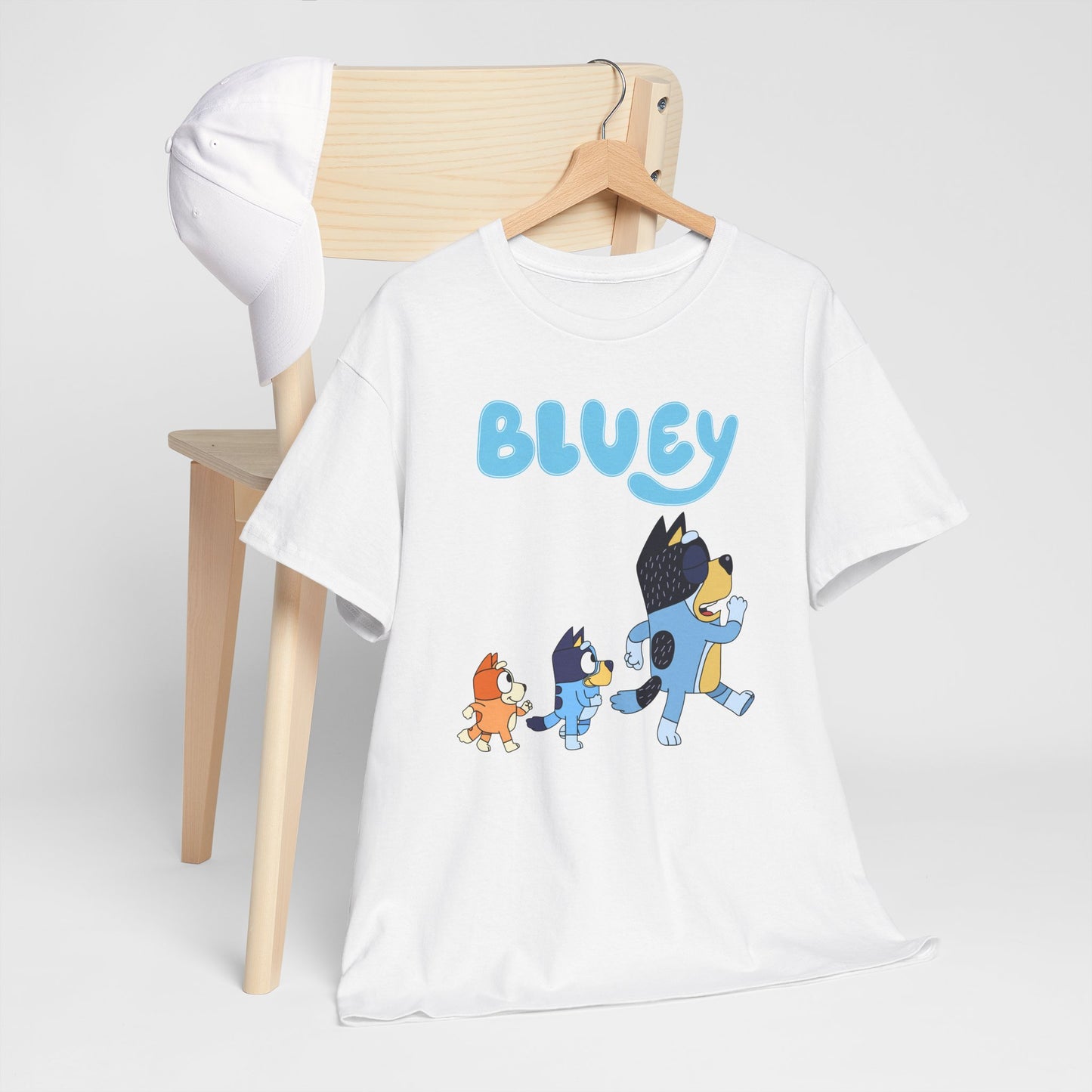Princess Grace  Bluey Unisex Heavy Cotton Tee  Cute Cartoon T-Shirt for Kids and Adults