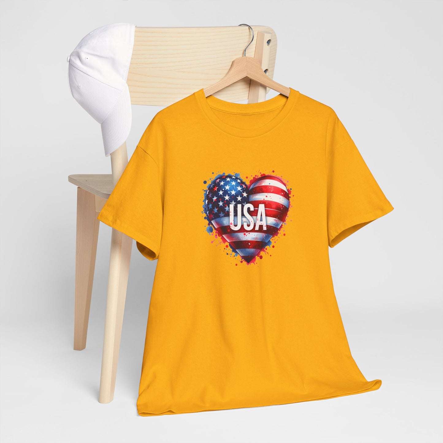 Princess Grace  Patriotic Heart Unisex Cotton Tee  USA Freedom Shirt