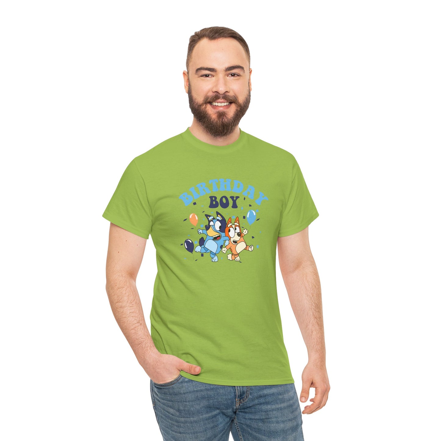 Princess Grace  Bluey  Birthday Boy Unisex Heavy Cotton Tee  Fun Celebration Shirt for Kids