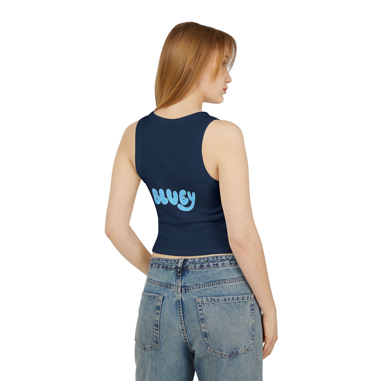 Princess Grace  Bluey  Waggin Into Love Women's Racer Tank Top  Cute Pet-Themed Summer Apparel