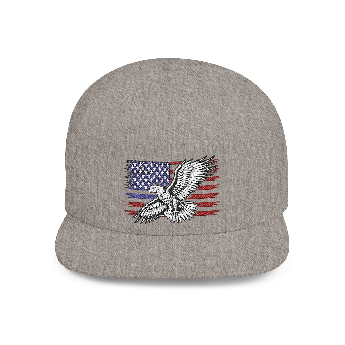 Princess Grace  Eagle Embroidered Flat Bill Snapback Hat Patriotic Style for Outdoor Enthusiasts