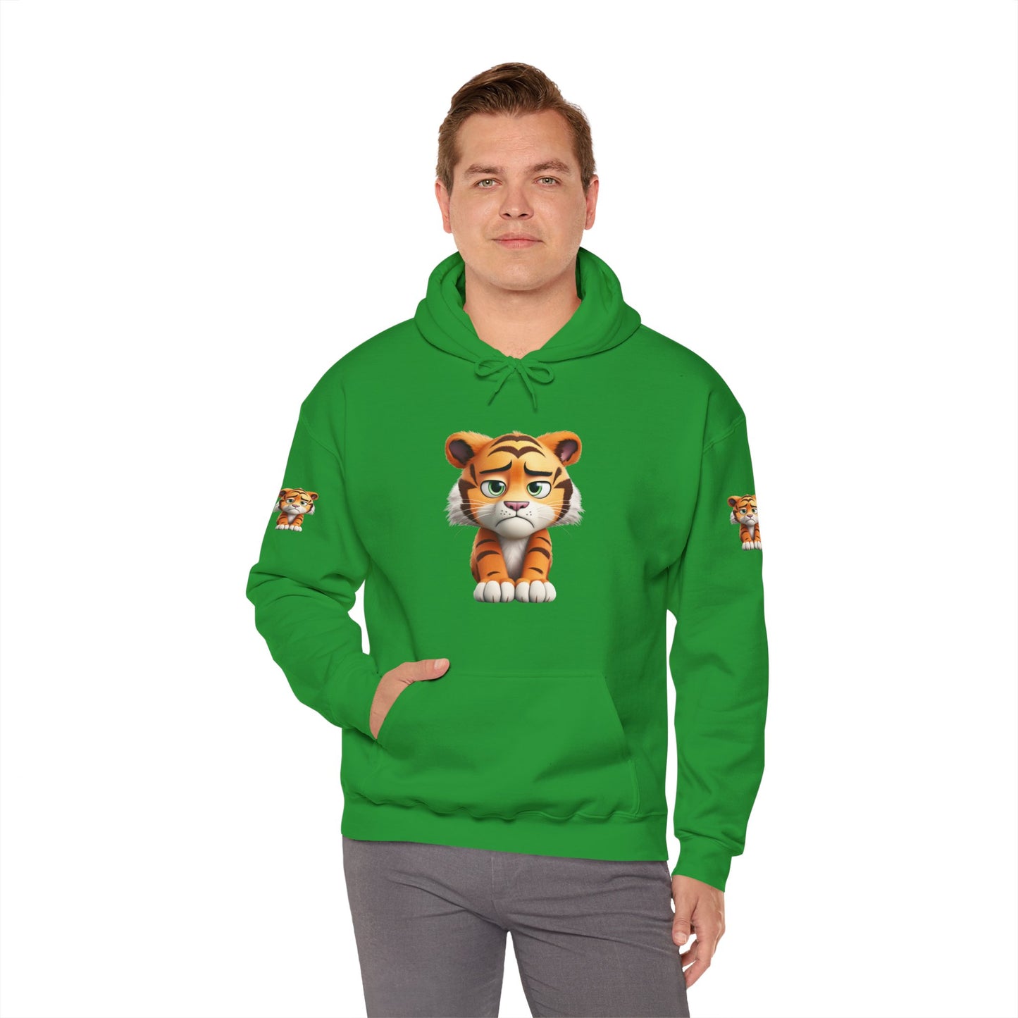 Princess Grace  Playful Tiger Graphic Hoodie  Unisex Heavy Blend Sweatshirt for Kids and Adults