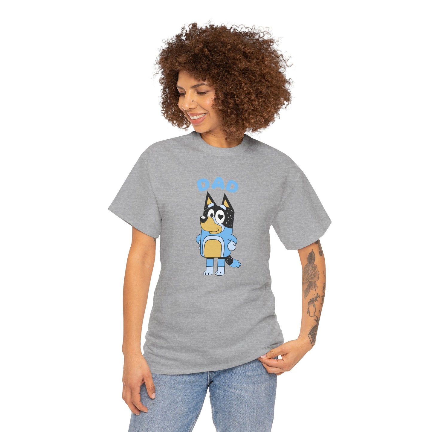 Princess Grace  Bluey Dad Cartoon Graphic Unisex Heavy Cotton Tee