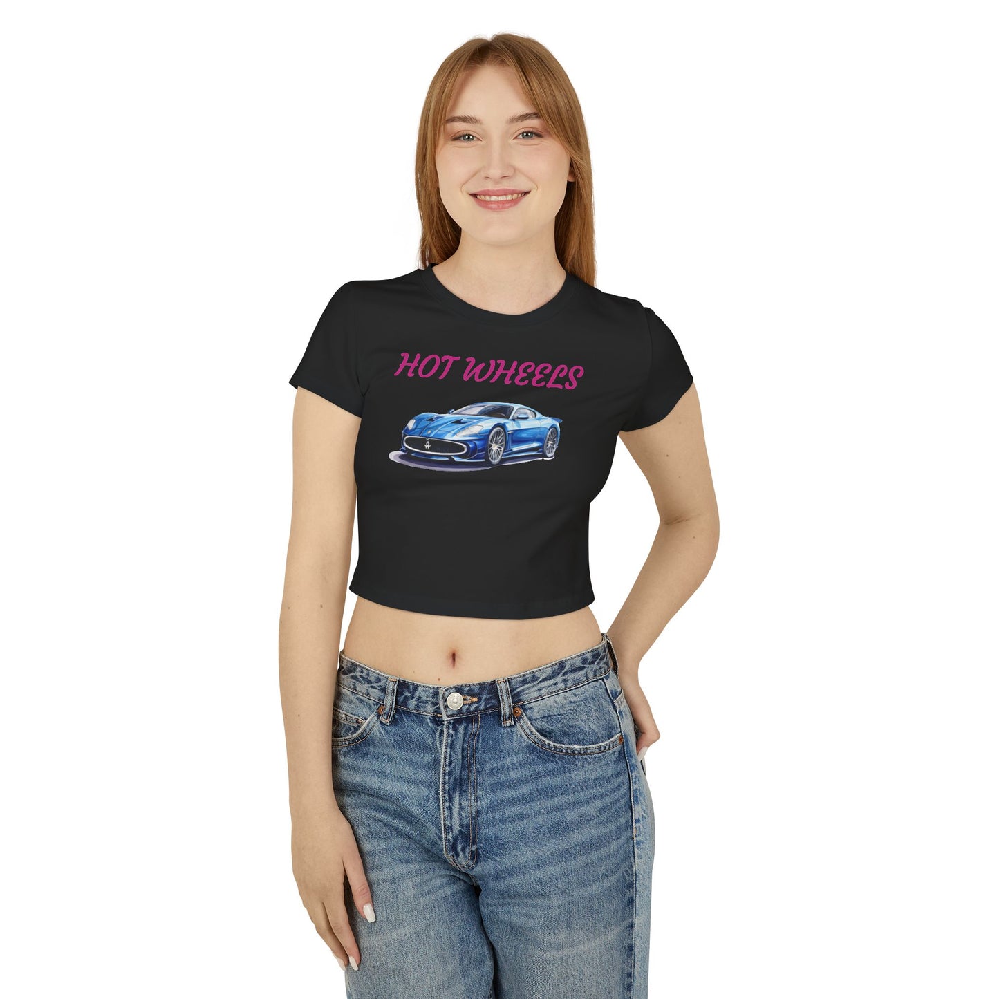 Princess Grace  Hot Wheels Women's Baby Tee Cool Car Graphic T-Shirt for Automotive Enthusiasts