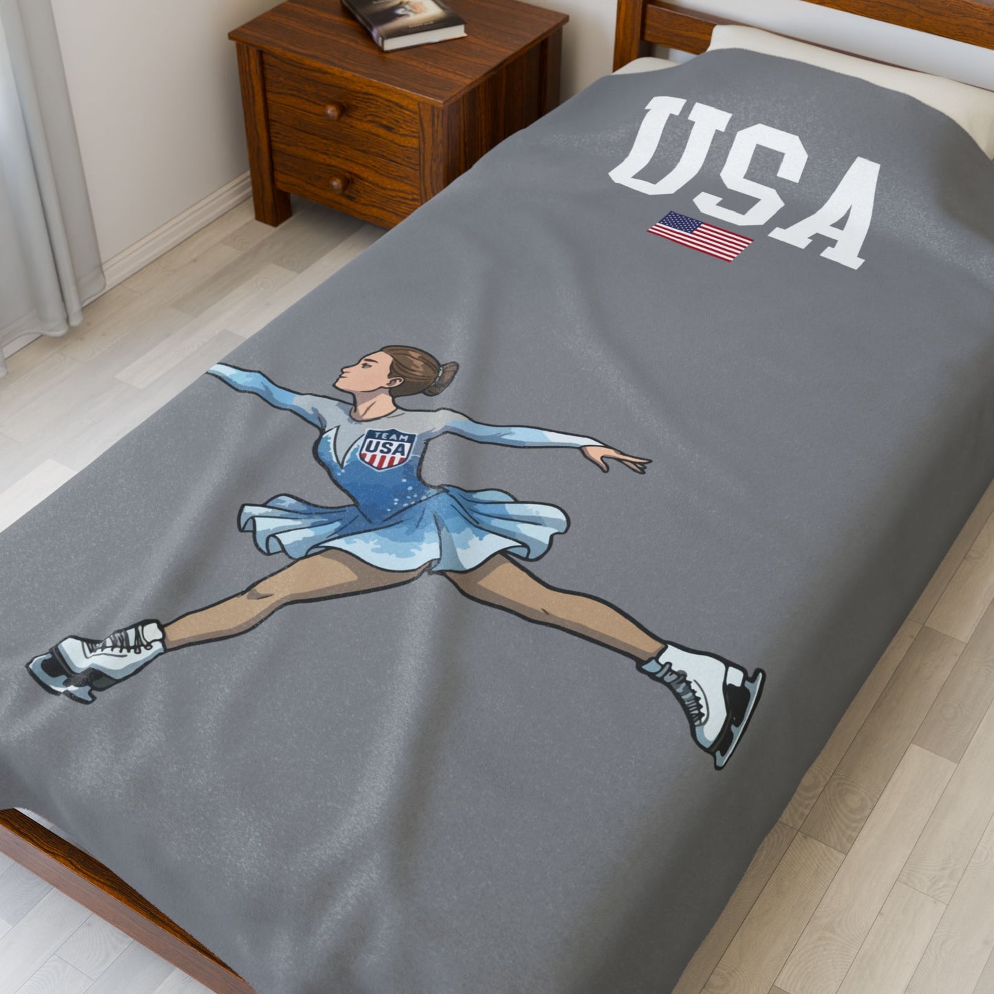 Princess Grace  TEAM USA  Velveteen Plush Blanket