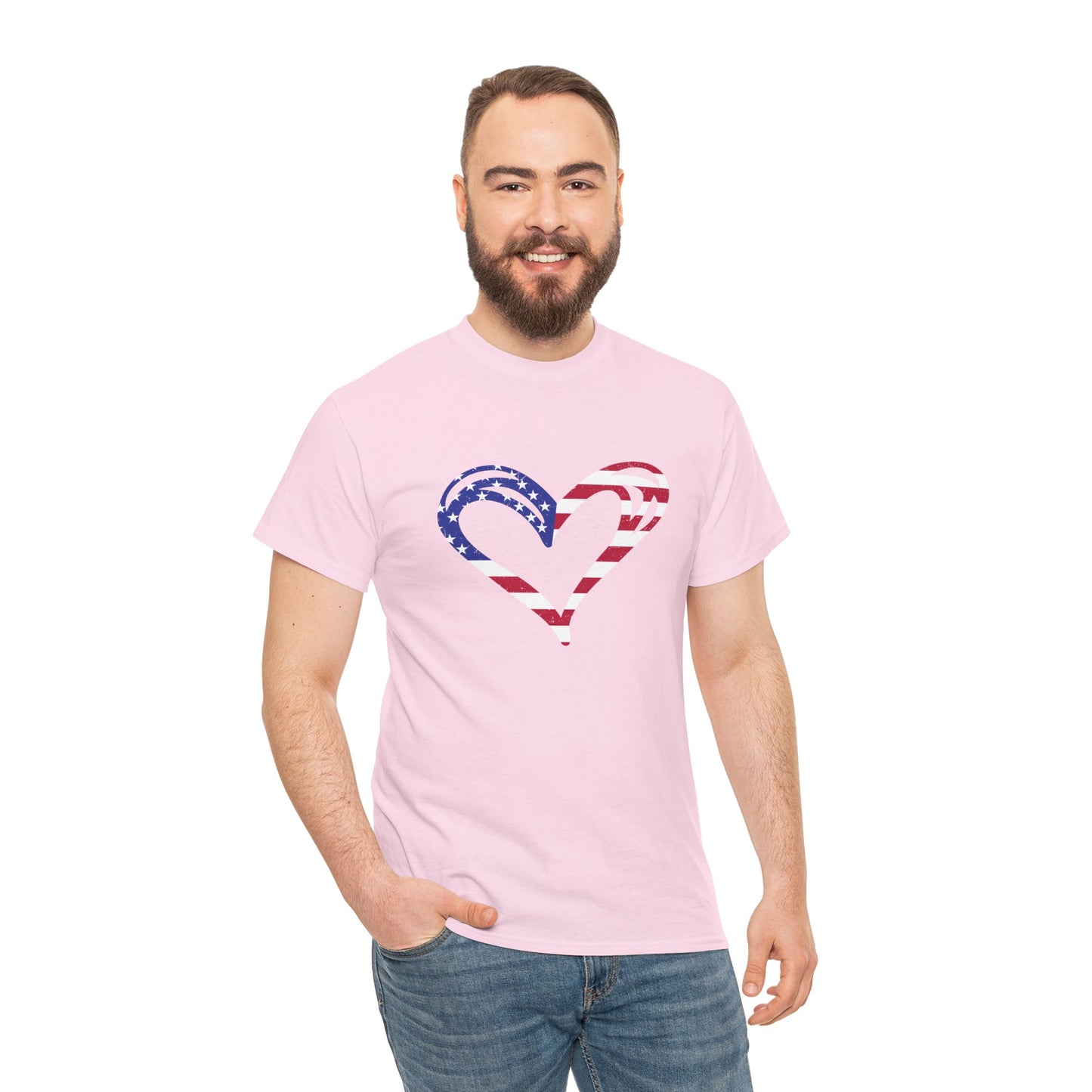 Princess Grace  Patriotic Heart Unisex Heavy Cotton Tee