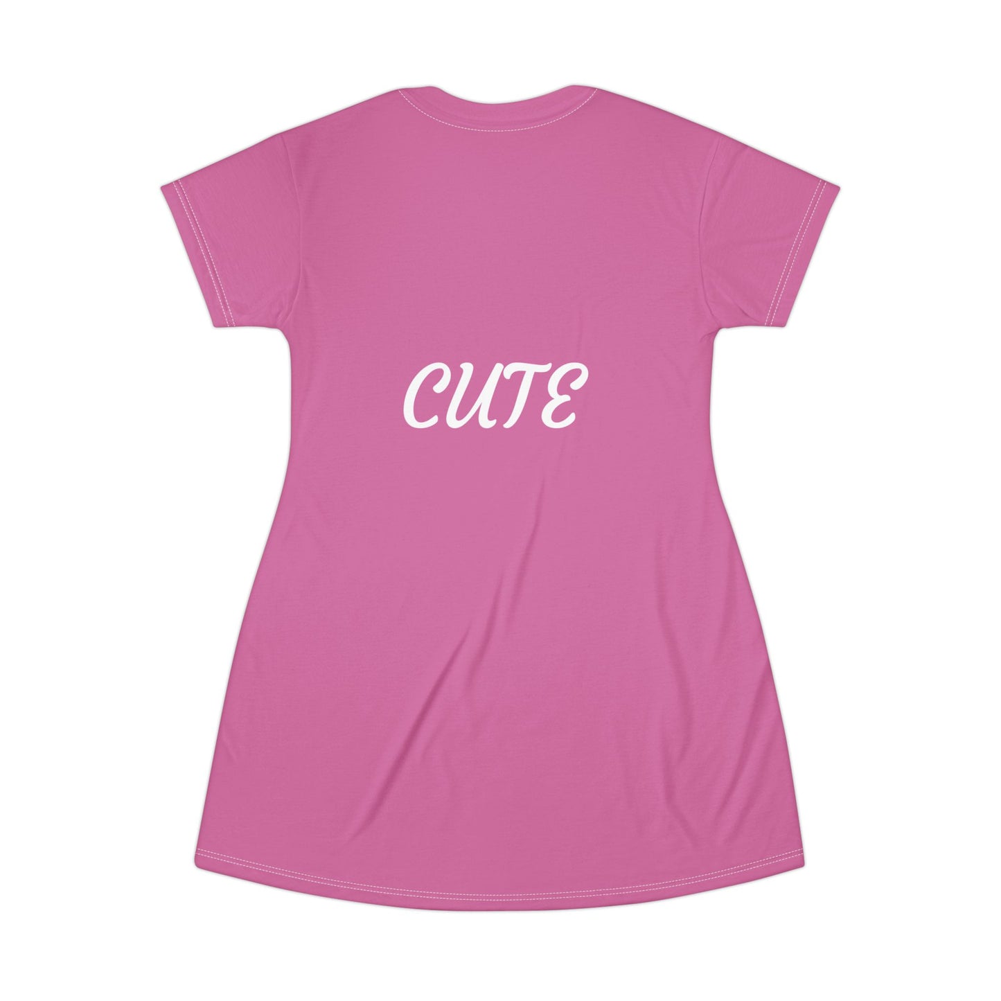 Princess Grace  Cute Pink T-Shirt Dress  Fun Casual Wear