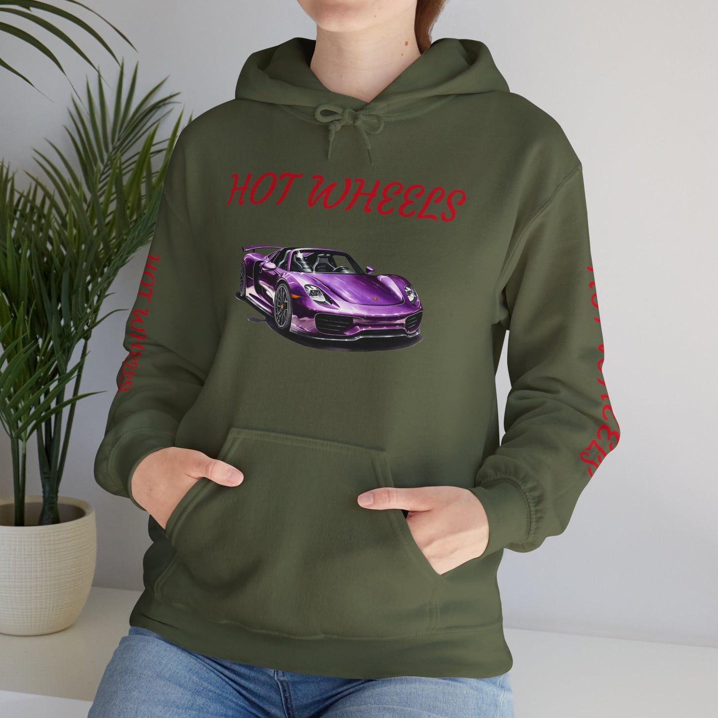 Princess Grace  Unisex Heavy Blend Hooded Sweatshirt  Hot Wheels Purple Sports Car