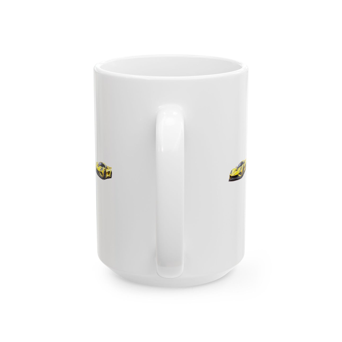 Princess Grace  Sporty Yellow Car Ceramic Mug  Perfect Gift for Car Enthusiasts