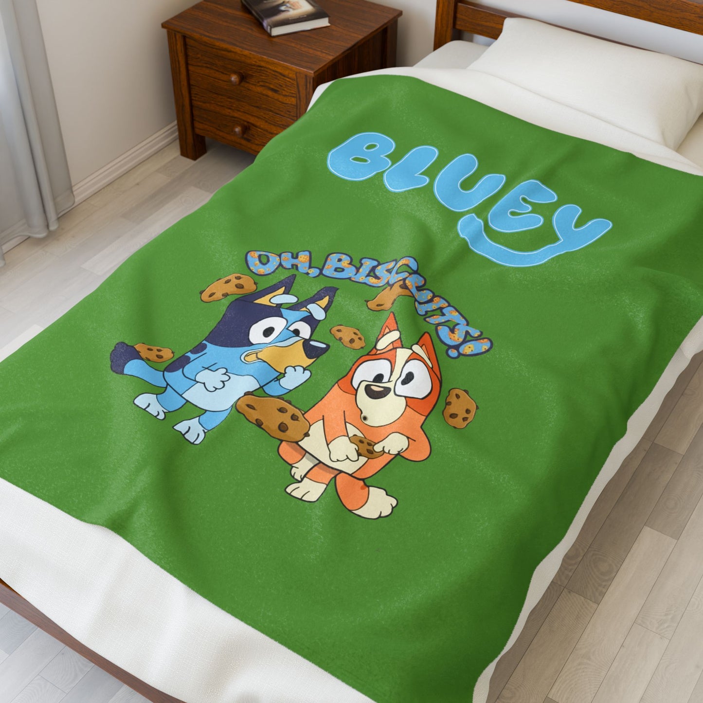Princess Grace  Bluey Themed Velveteen Plush Blanket  Cozy & Fun for Kids