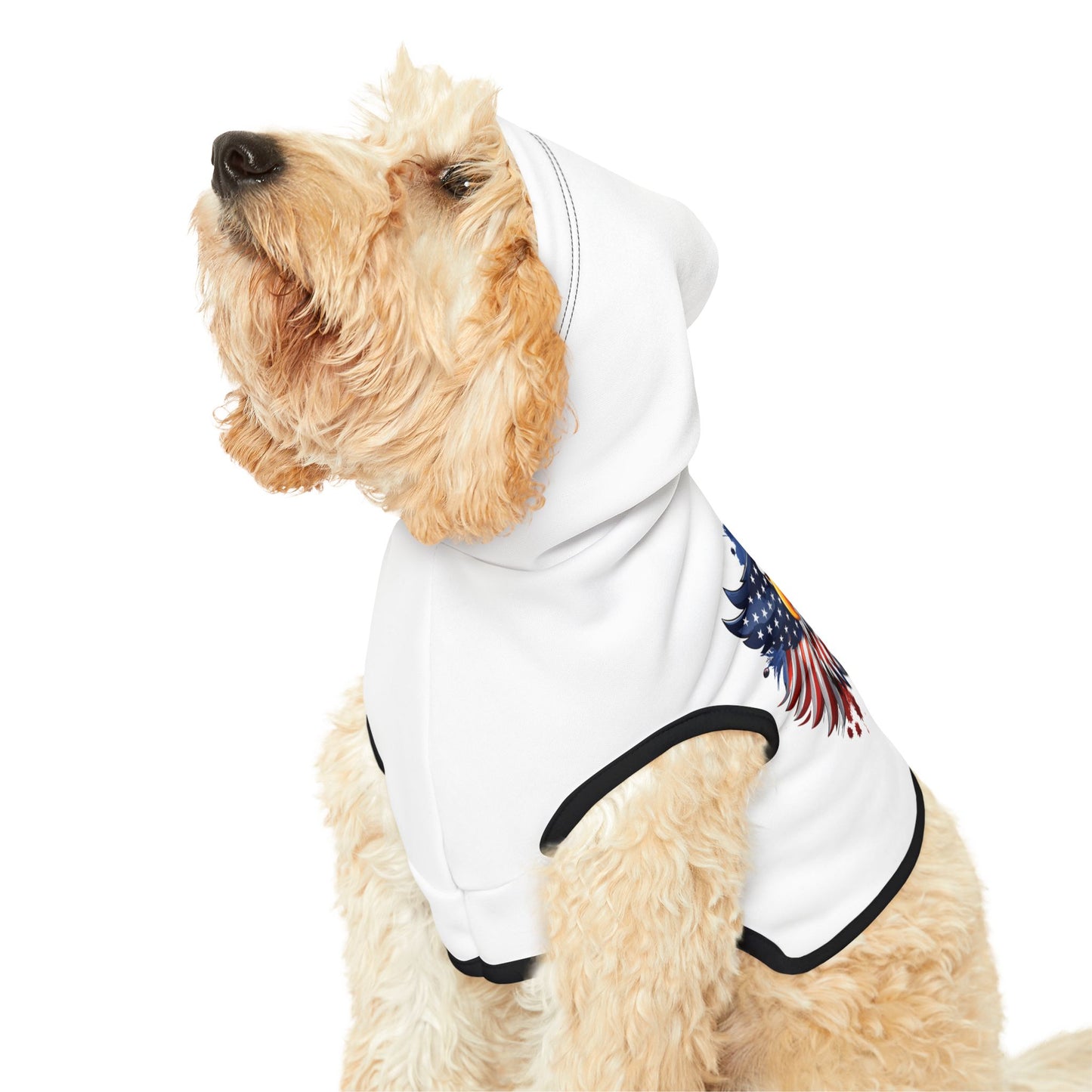 Princess Grace  Patriotic Eagle Pet Hoodie for Dogs  Stylish Independence Day Apparel