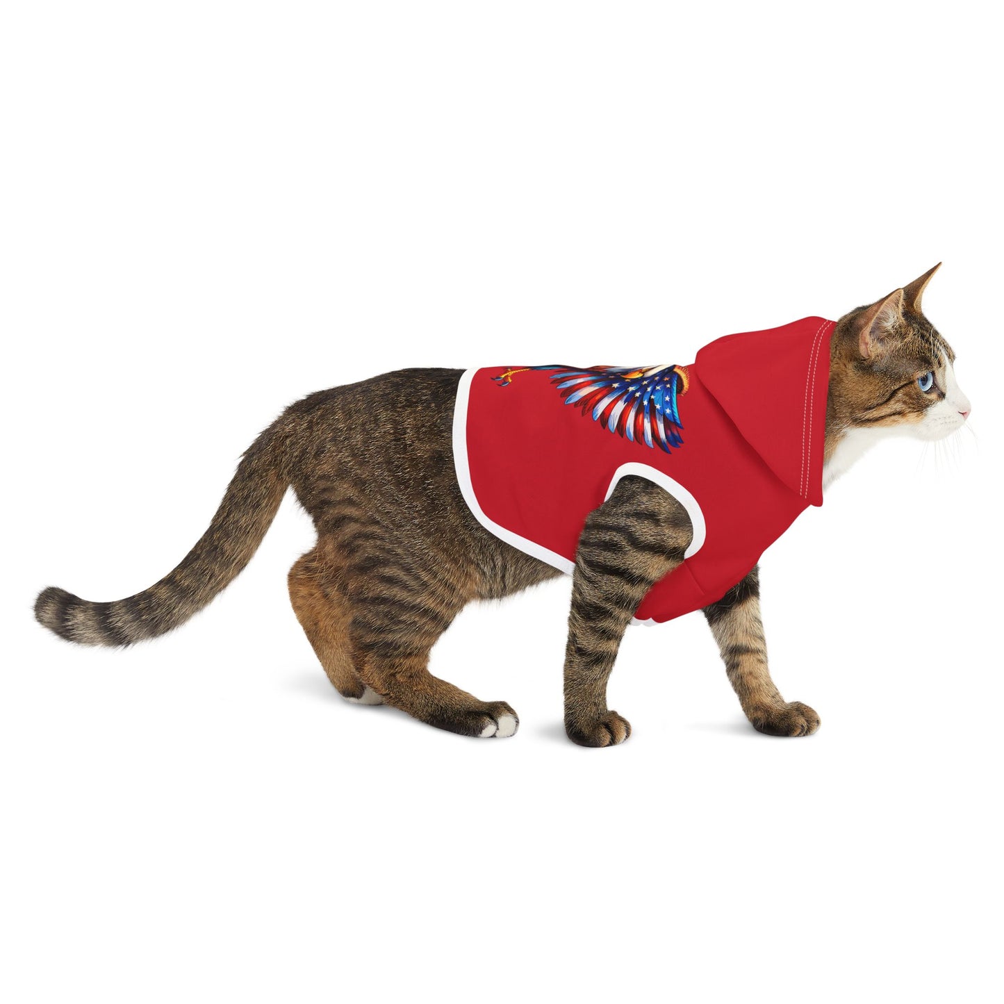 Princess Grace  Patriotic Eagle Pet Hoodie Red Hoodie for Dogs Perfect for Holidays and Celebrations