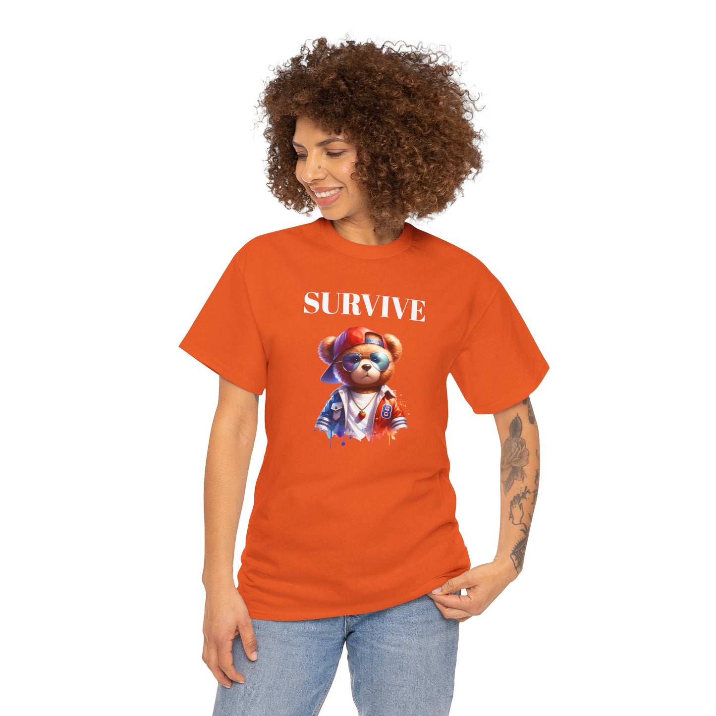 Princess Grace  Cool Survive Bear Unisex Heavy Cotton Tee