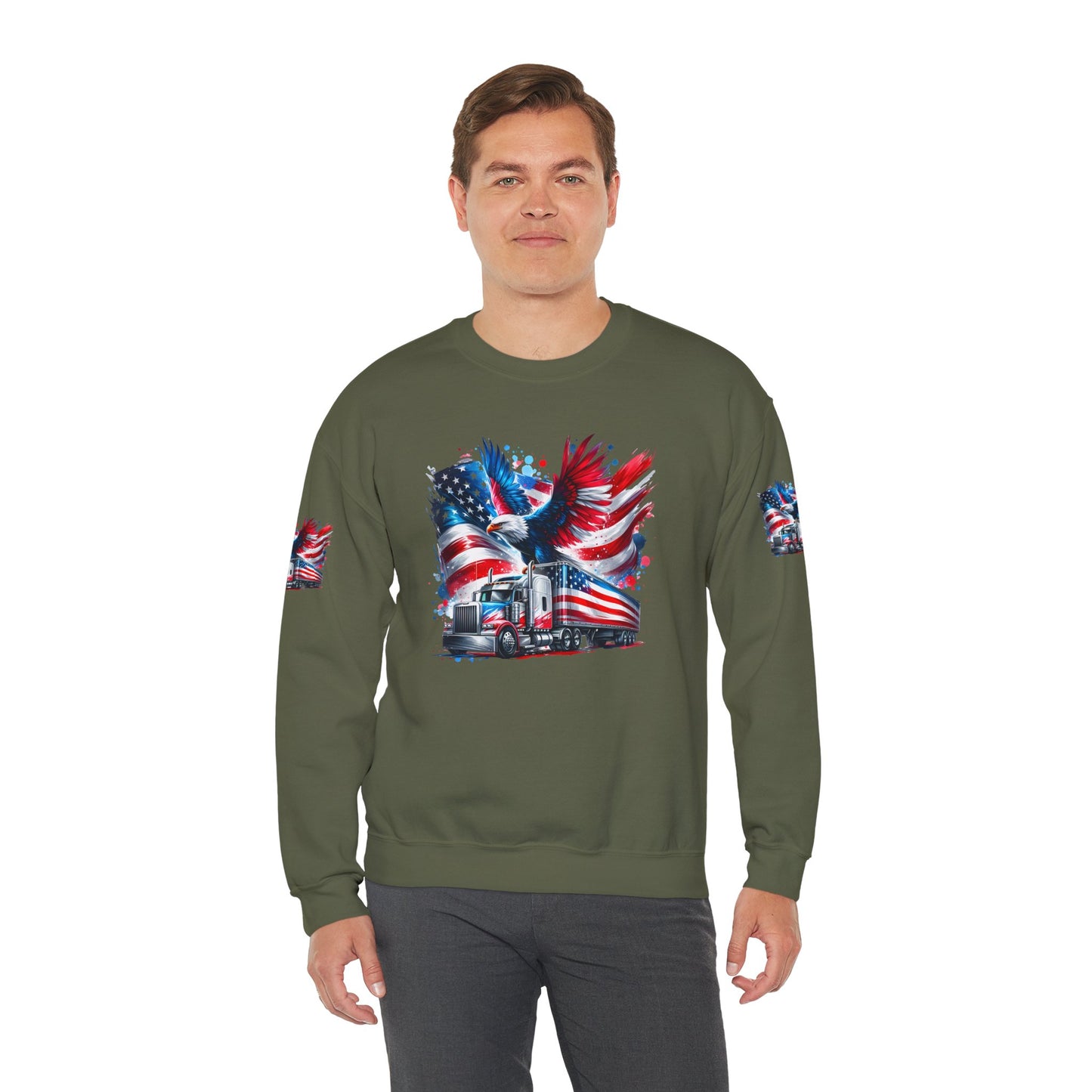 Princess Grace  Patriotic Eagle Sweatshirt Unisex Heavy Blend Crewneck for Independence Day Veteran's Day & Everyday Comfort