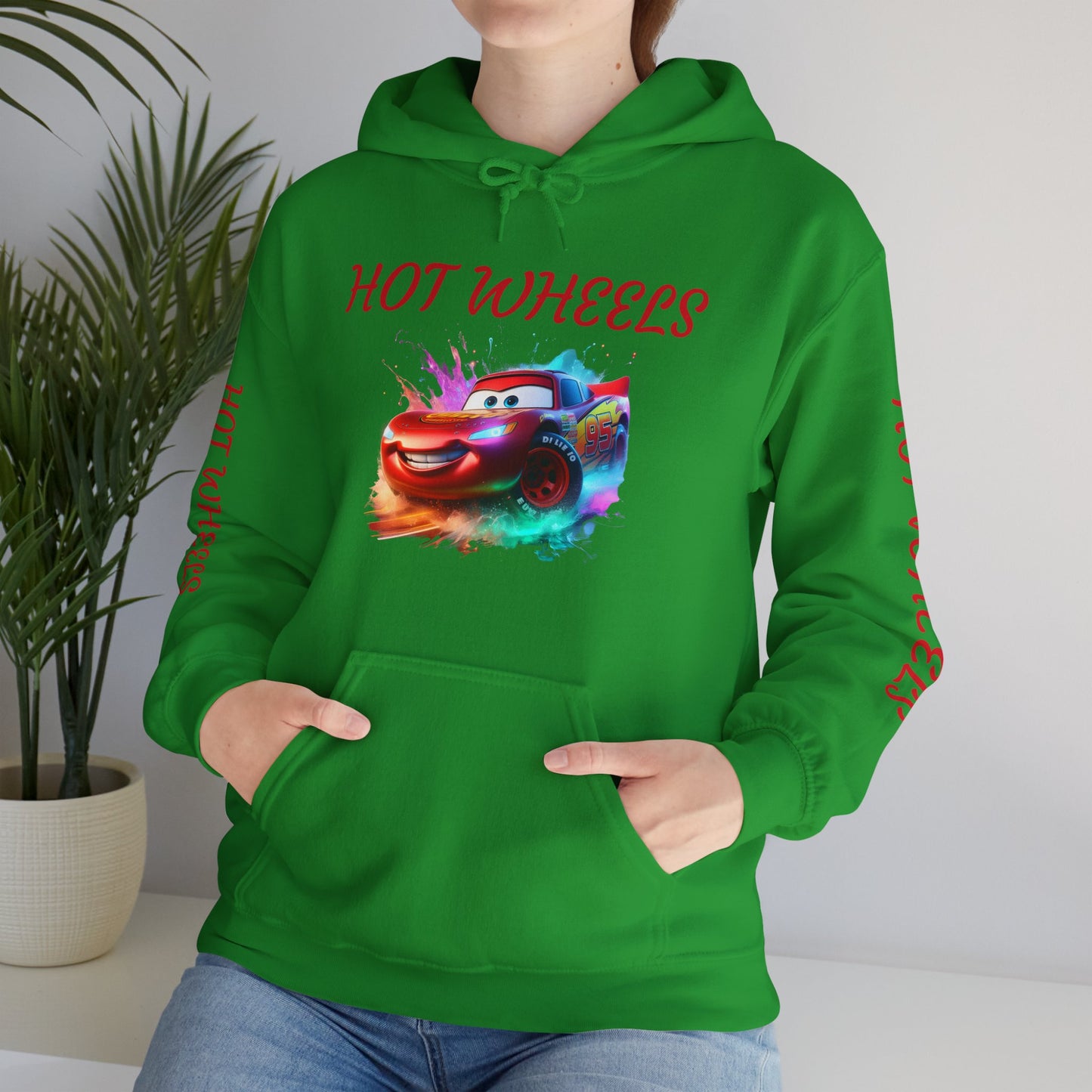 Princess Grace  Hot Wheels Unisex Heavy Blend Hooded Sweatshirt Fun and Colorful Racing Design