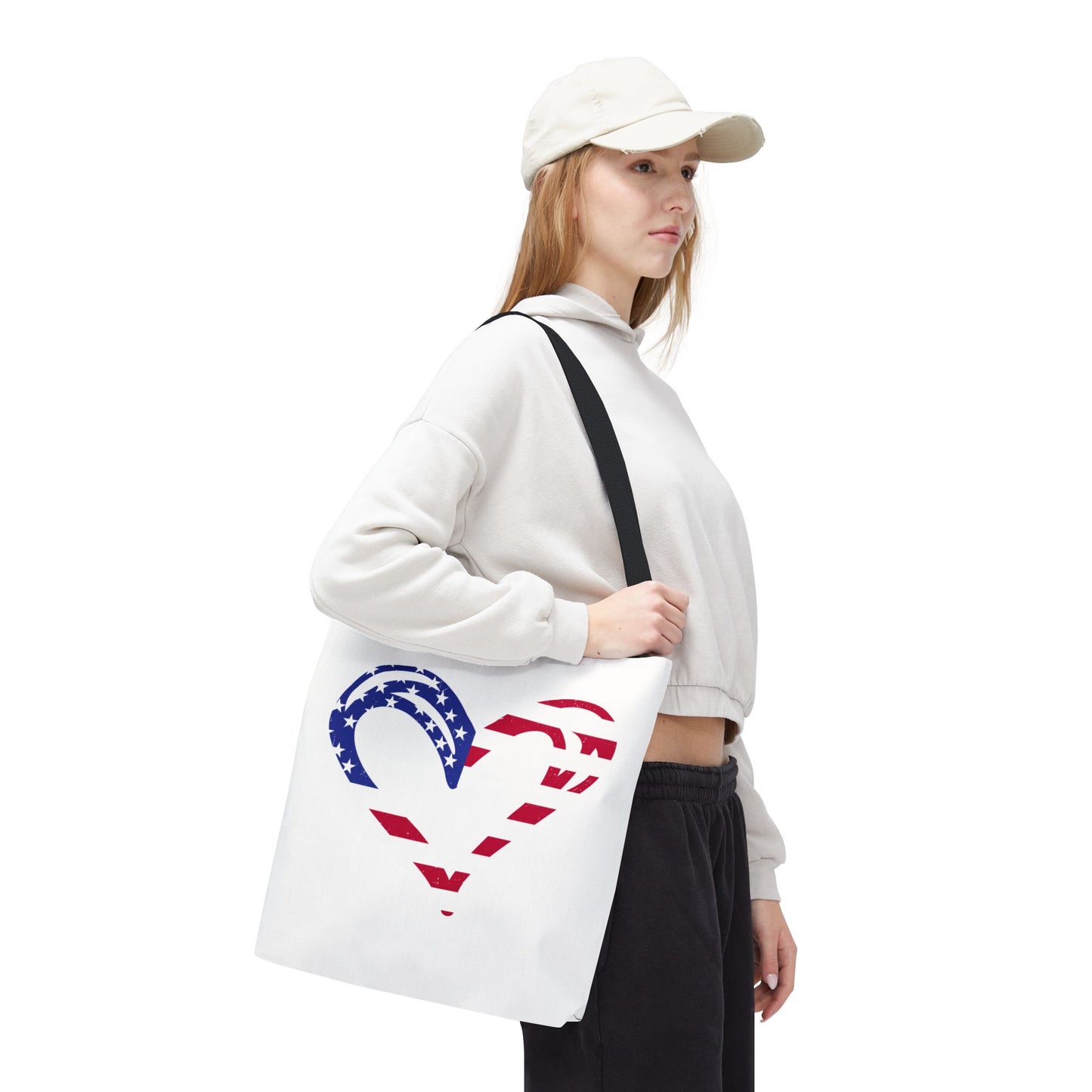 Princess Grace  Patriotic Heart Tote Bag  Ideal for Independence Day and Everyday Use