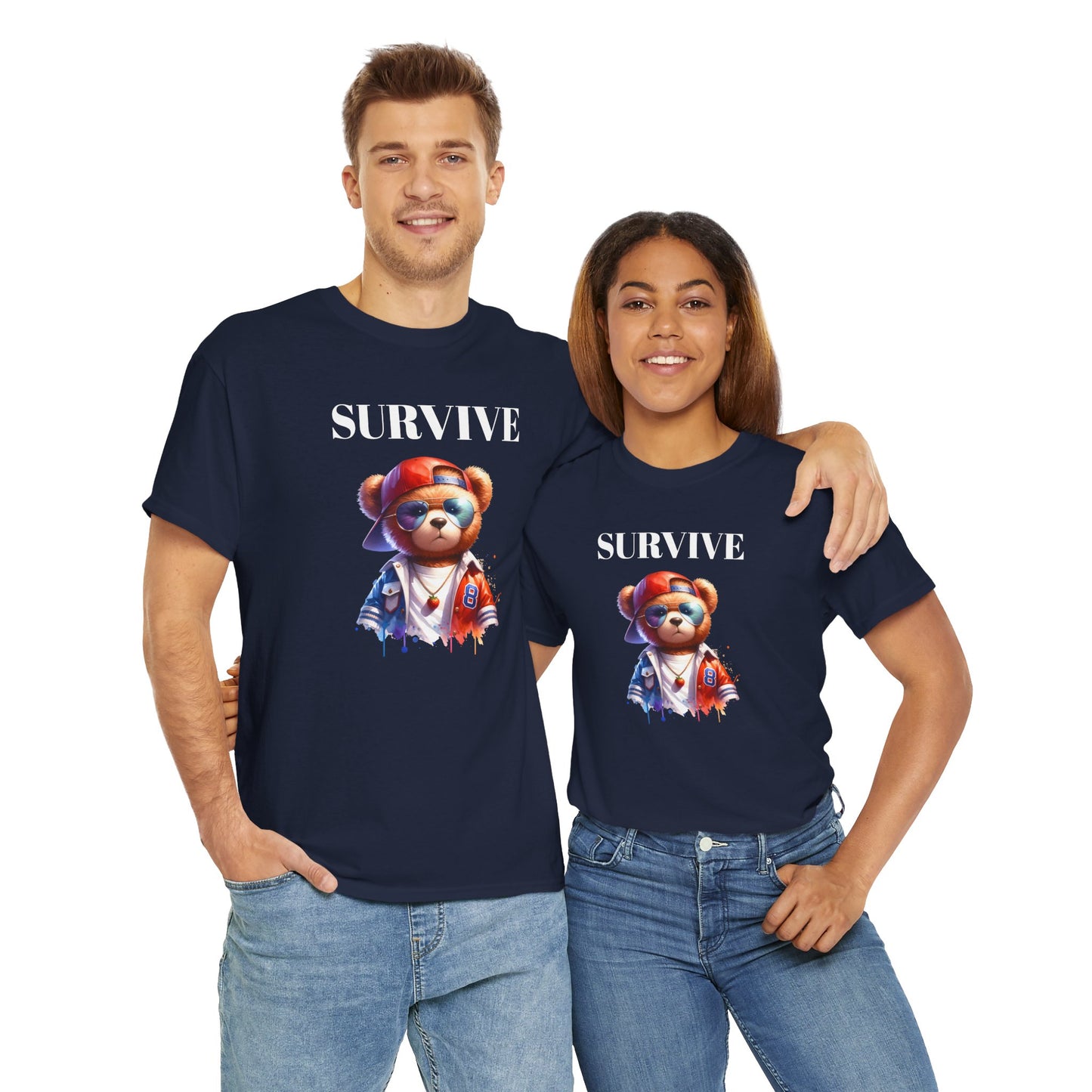 Princess Grace  Cool Survive Bear Unisex Heavy Cotton Tee